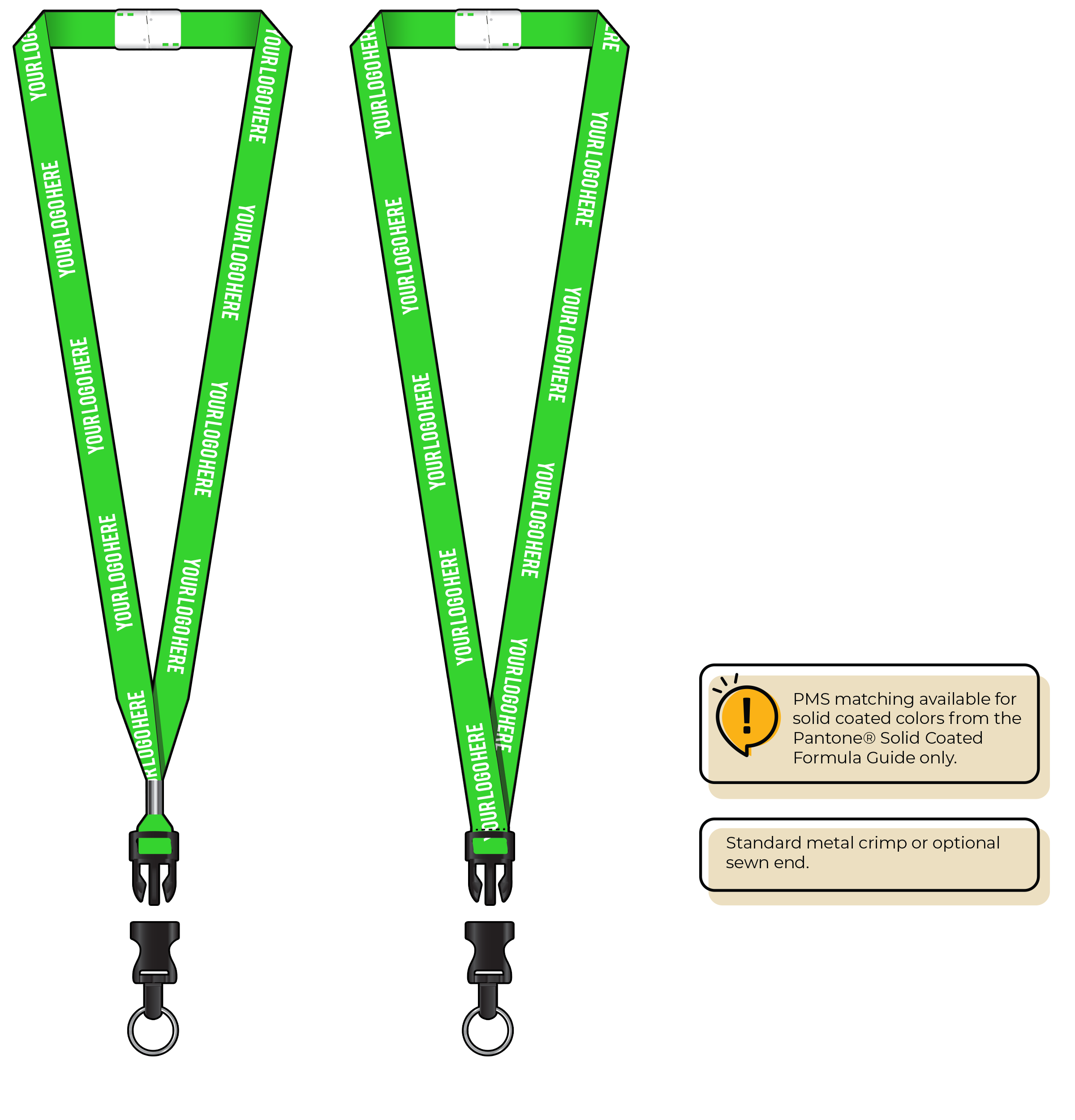 BHN012 | 5/8" Neon MicroWeave Silkscreen Lanyards :: DETACH BUCKLE