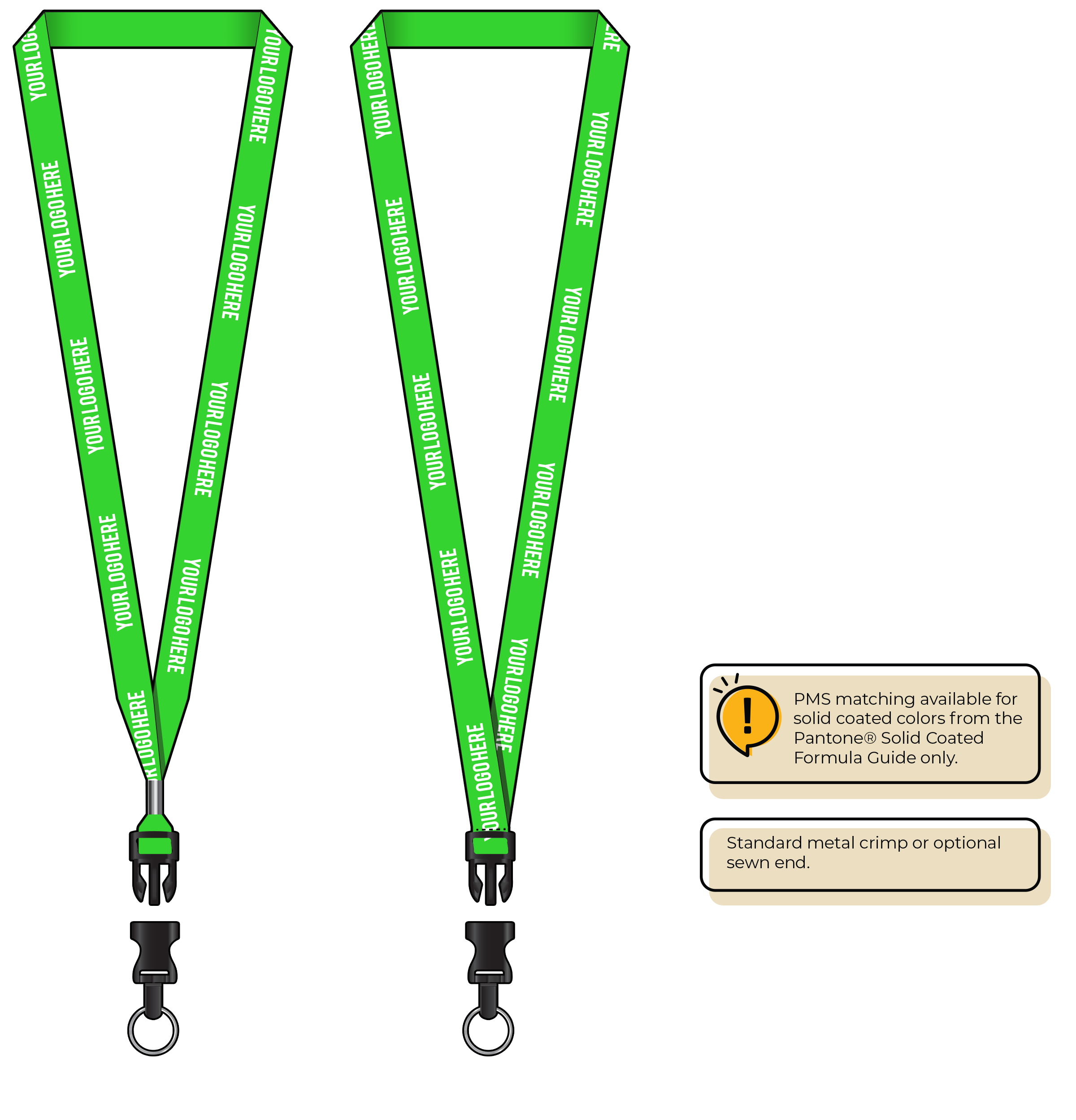 BHN012 | 5/8" Neon MicroWeave Silkscreen Lanyards :: DETACH BUCKLE