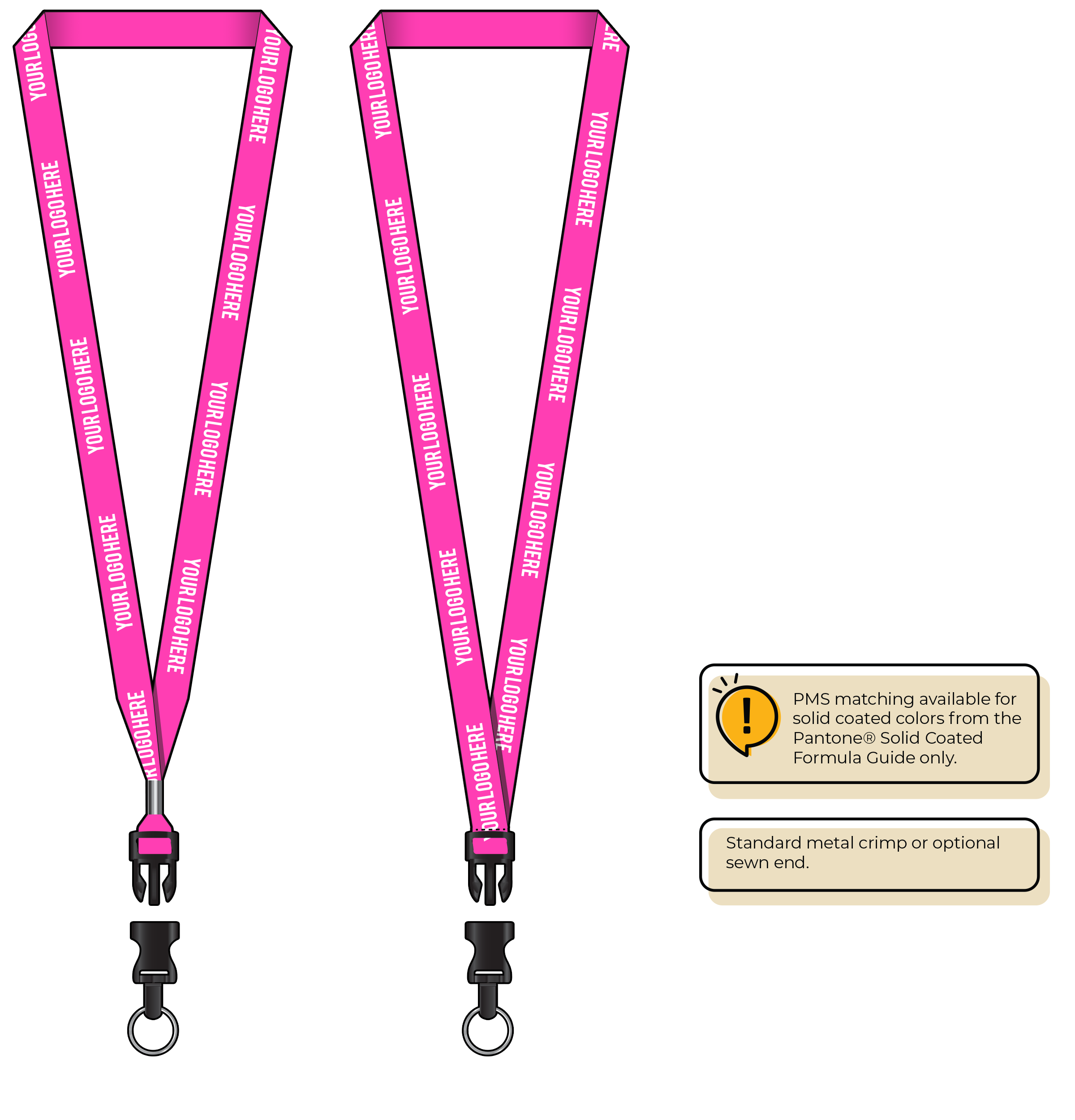 BHN012 | 5/8" Neon MicroWeave Silkscreen Lanyards :: DETACH BUCKLE