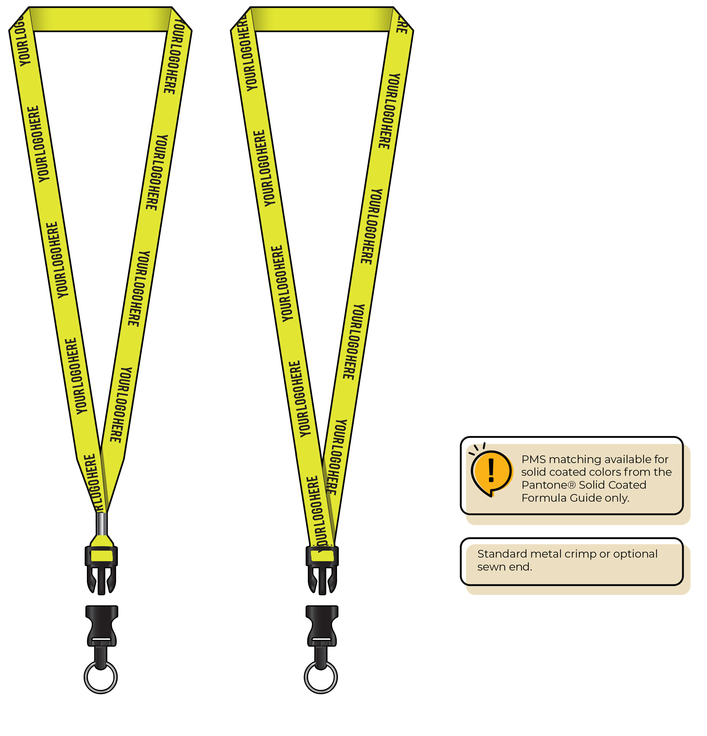 BHN012 | 5/8" Neon MicroWeave Silkscreen Lanyards :: DETACH BUCKLE