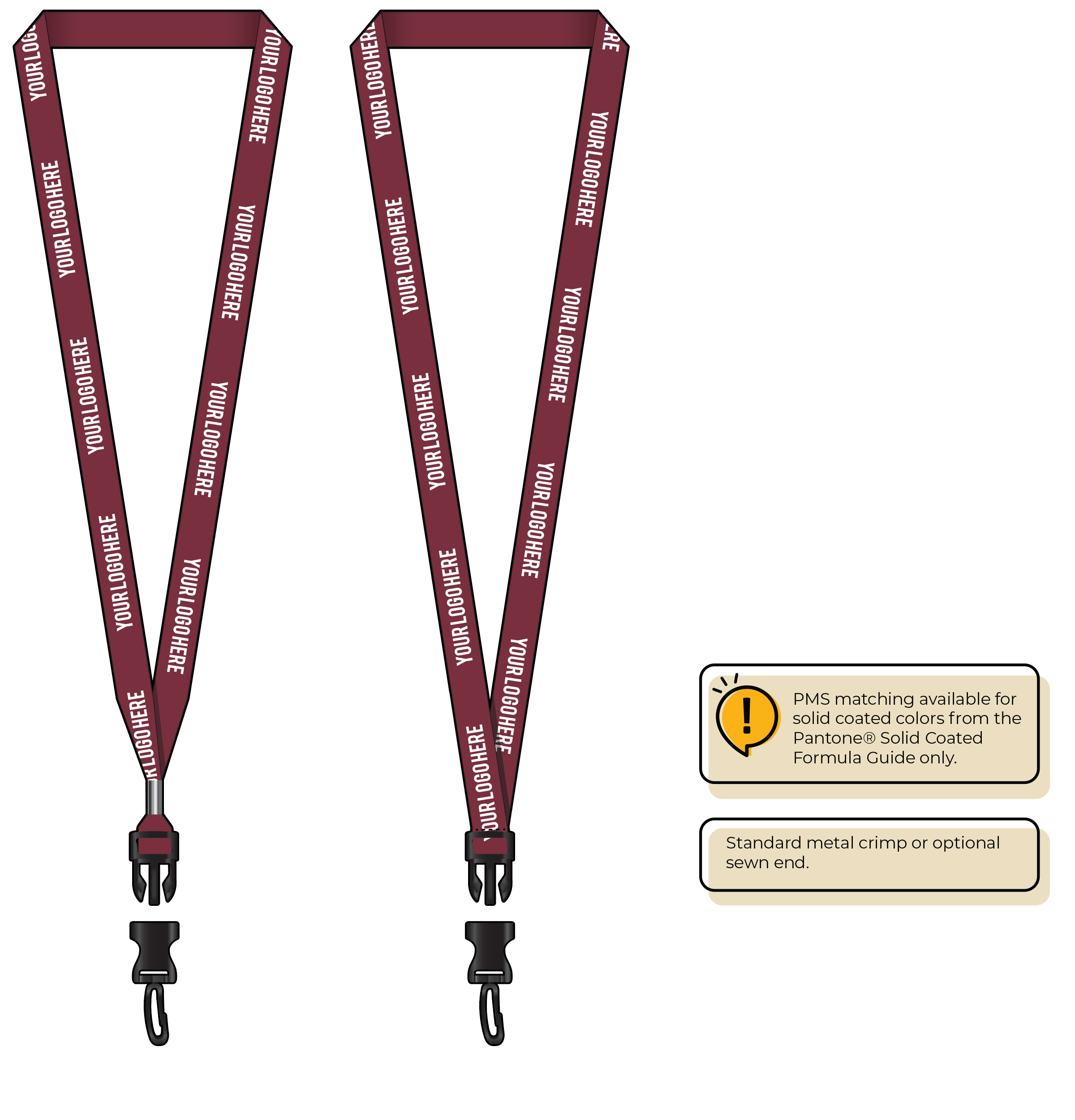BH0012 | 5/8" MicroWeave Silkscreen Lanyards :: DETACH BUCKLE