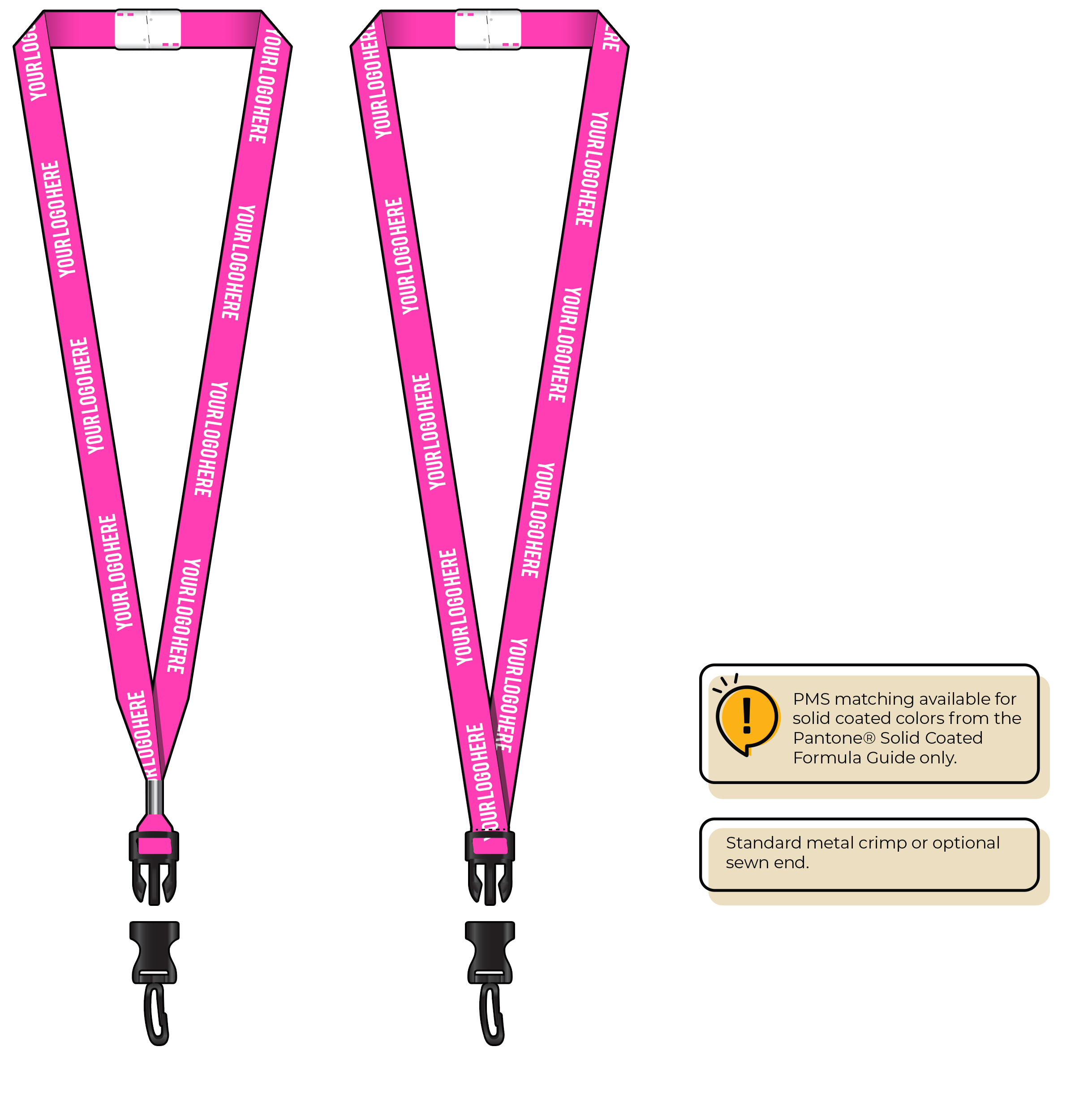 BHN012 | 5/8" Neon MicroWeave Silkscreen Lanyards :: DETACH BUCKLE