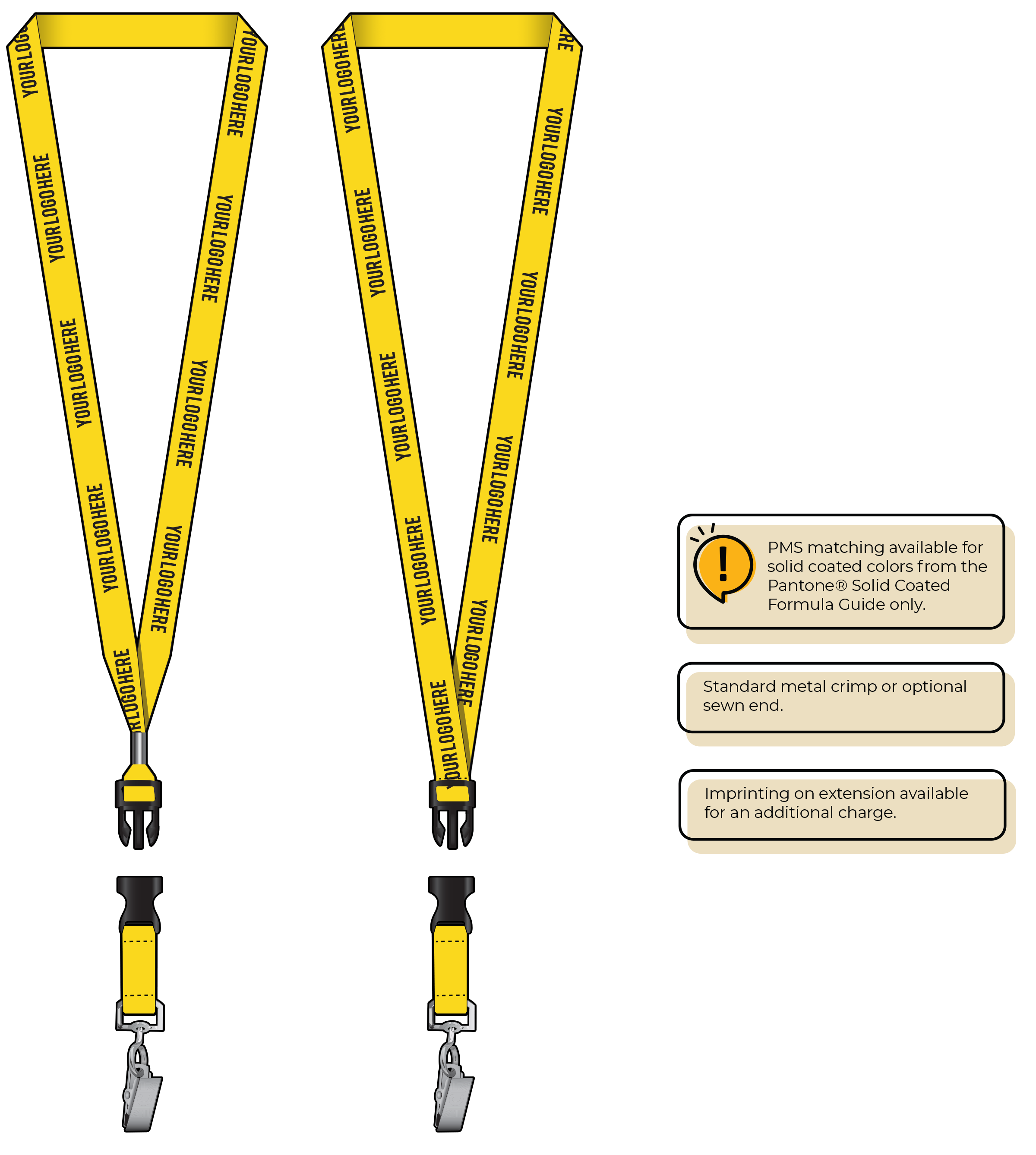 BH0012 | 5/8" MicroWeave Silkscreen Lanyards :: DETACH BUCKLE WITH EXTENSION