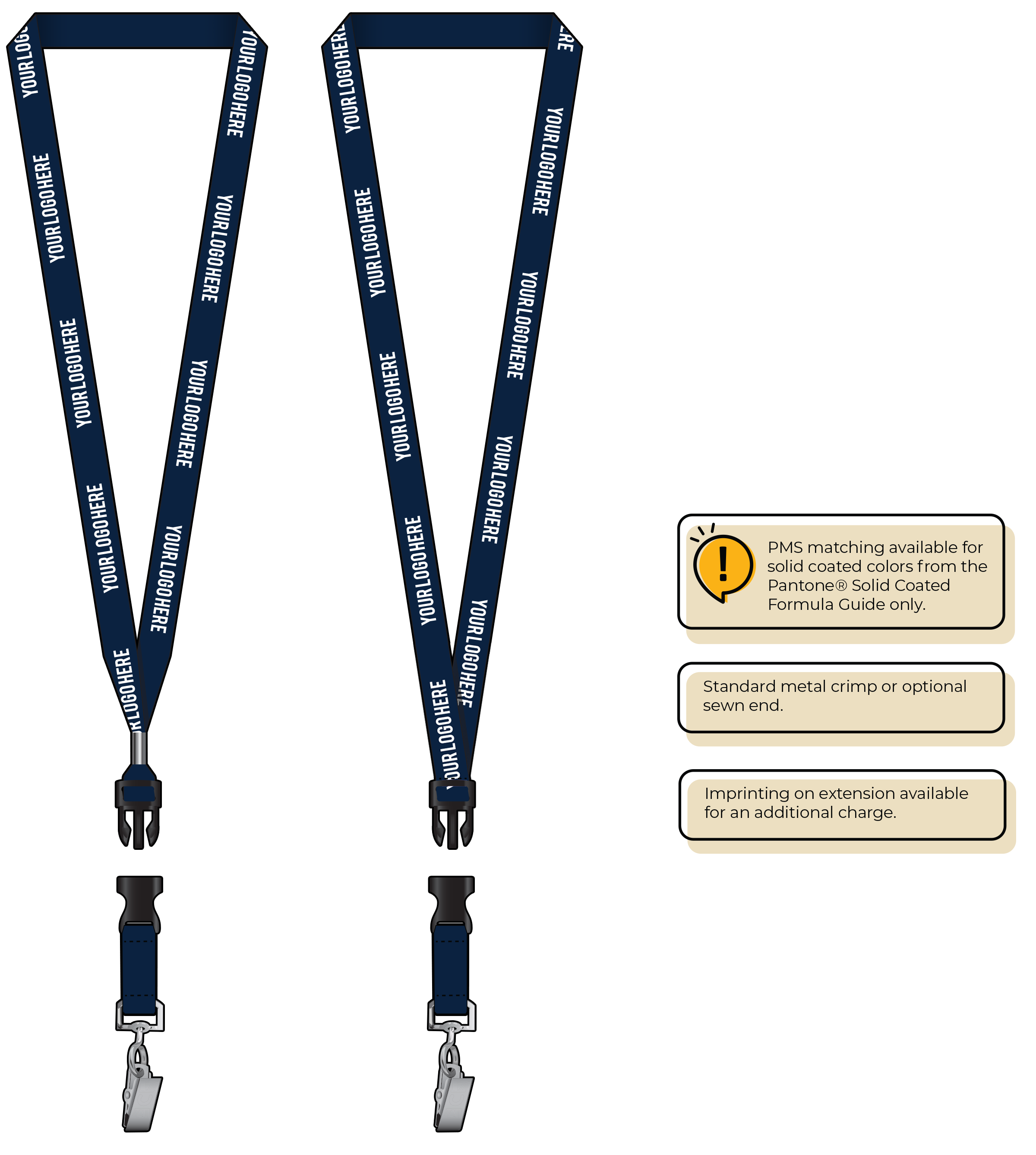 BH0012 | 5/8" MicroWeave Silkscreen Lanyards :: DETACH BUCKLE WITH EXTENSION