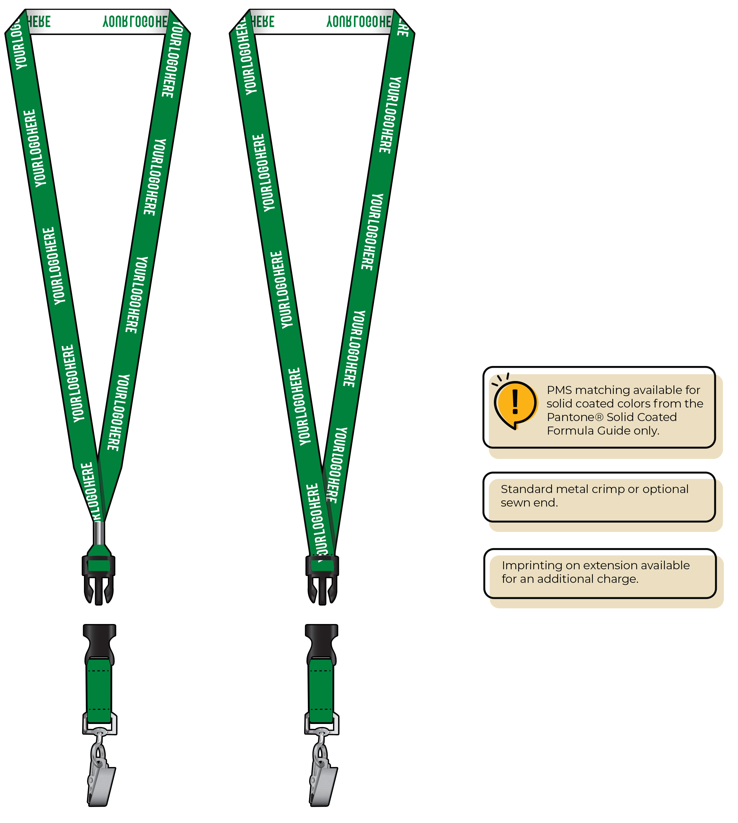 BH0022 | 5/8" Woven Lanyards :: DETACH BUCKLE WITH EXTENSION