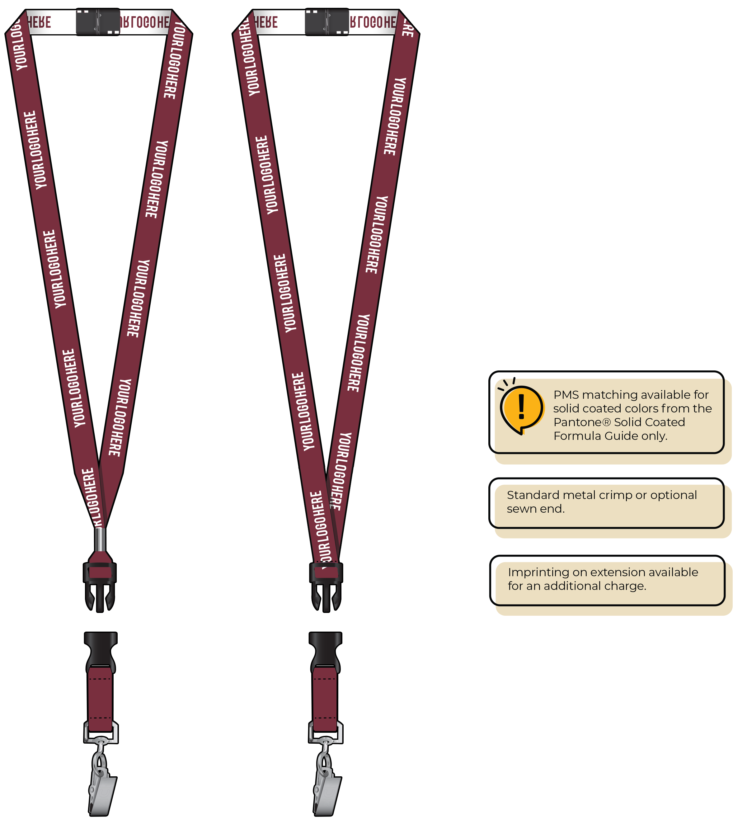 BH0022 | 5/8" Woven Lanyards :: DETACH BUCKLE WITH EXTENSION