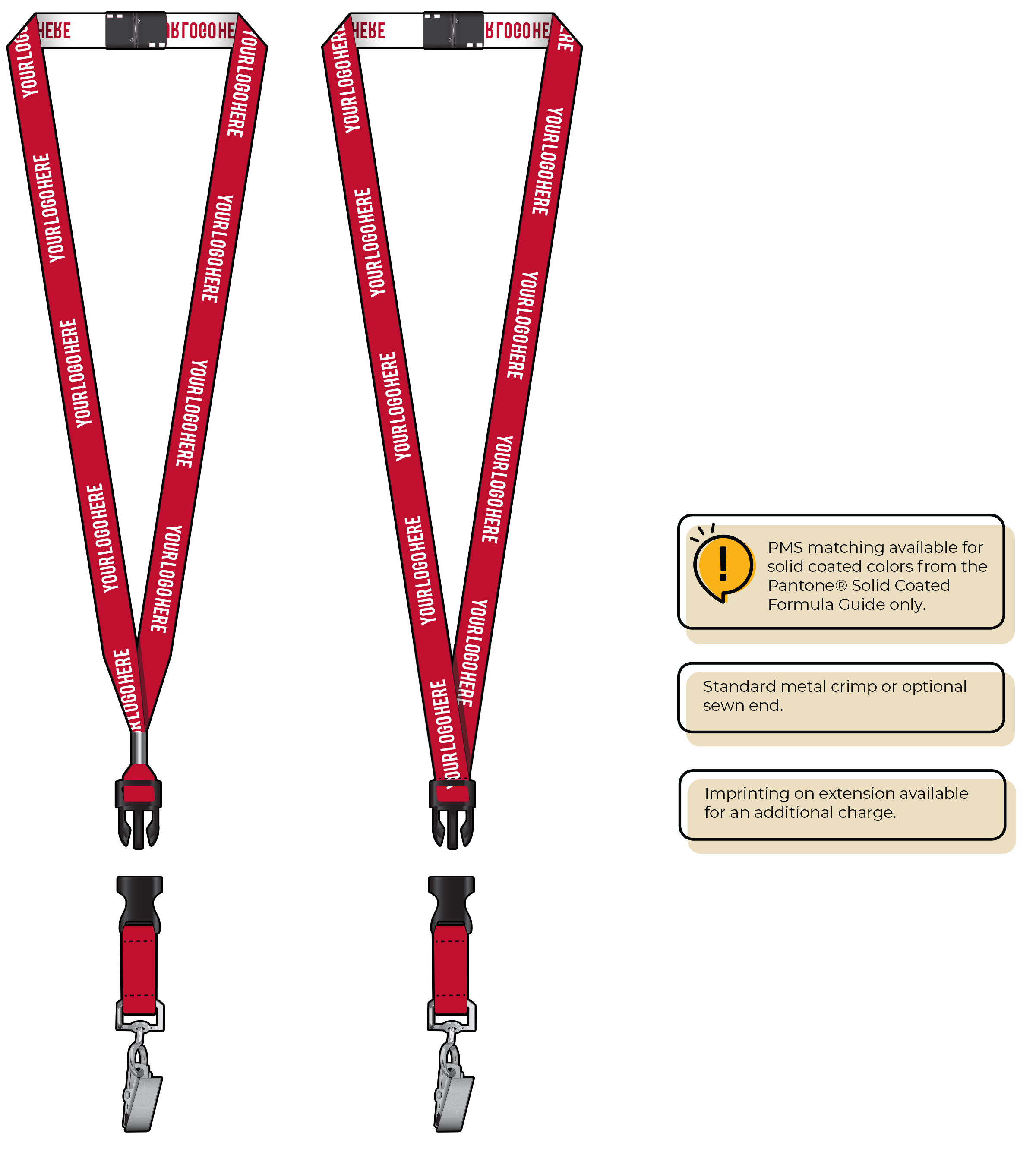 BH0022 | 5/8" Woven Lanyards :: DETACH BUCKLE WITH EXTENSION