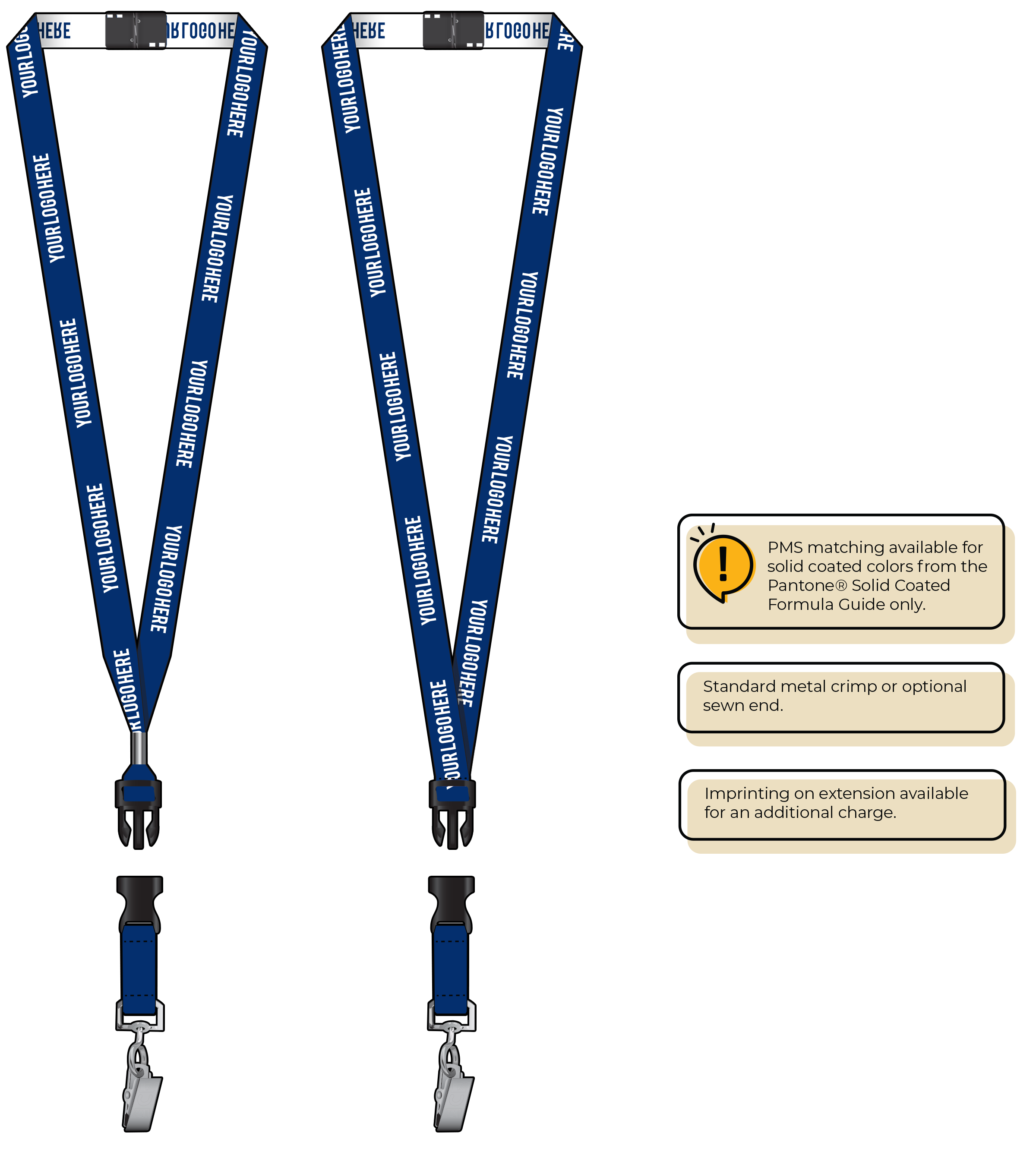 BH0022 | 5/8" Woven Lanyards :: DETACH BUCKLE WITH EXTENSION