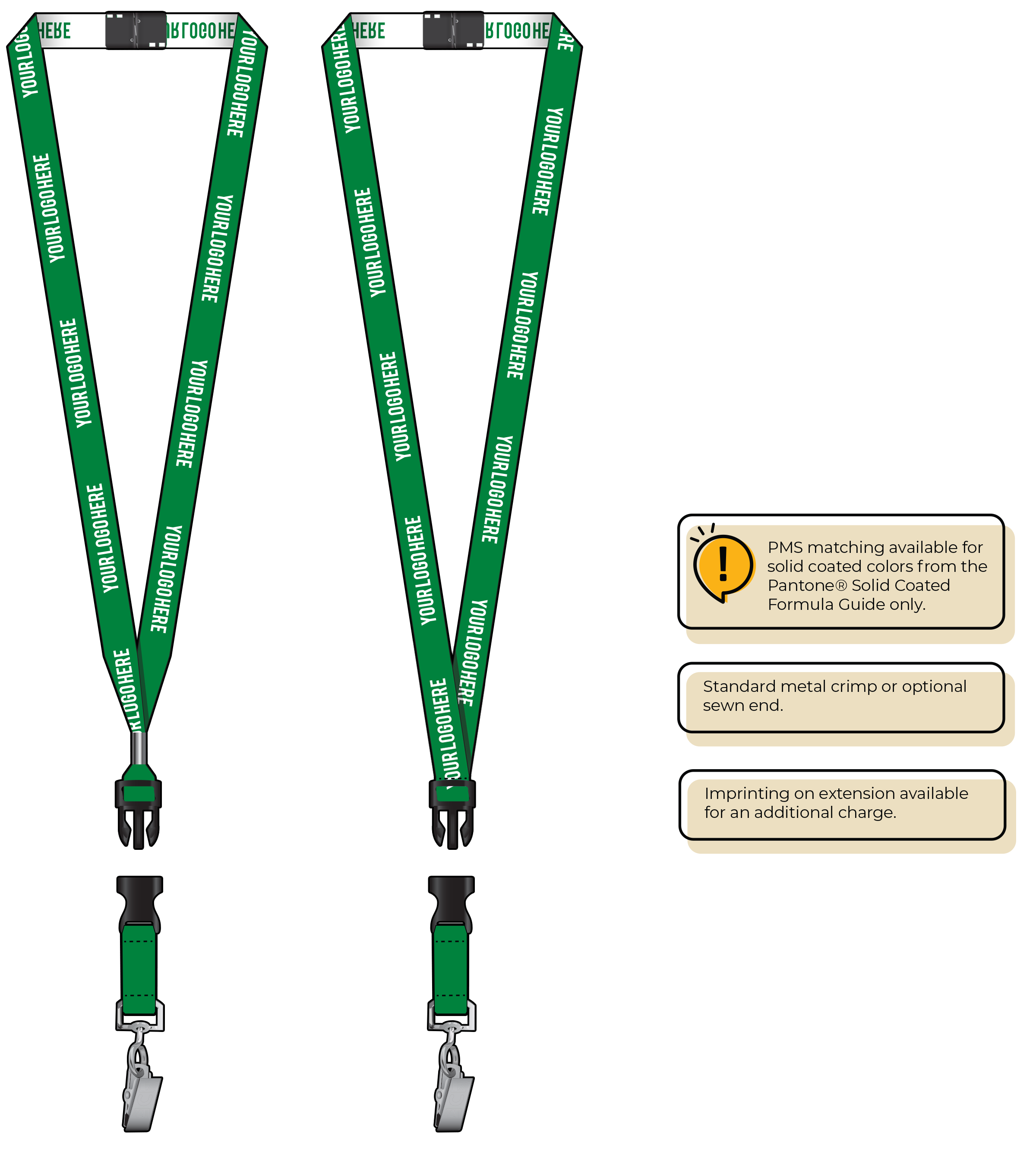BH0022 | 5/8" Woven Lanyards :: DETACH BUCKLE WITH EXTENSION
