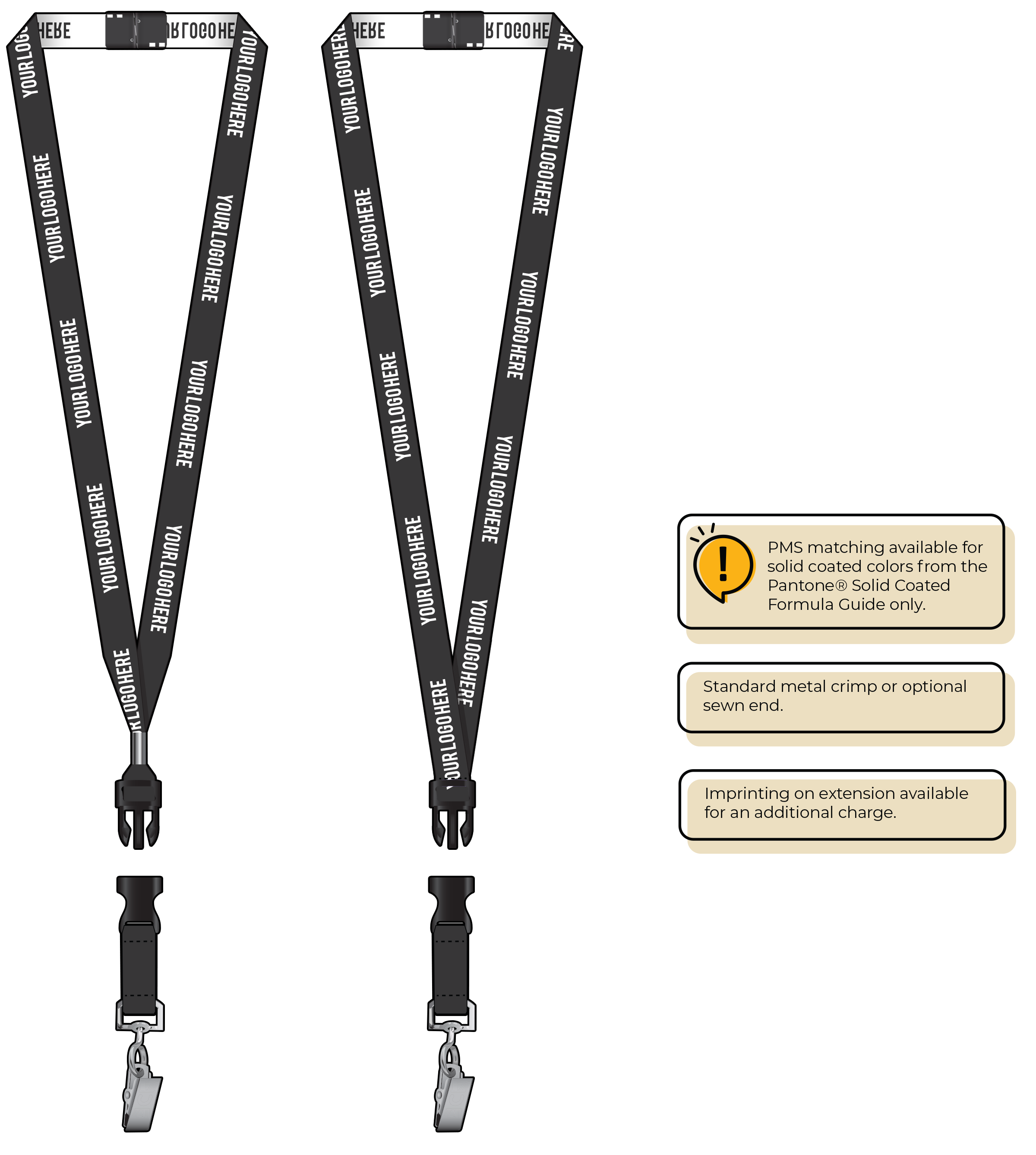 BH0022 | 5/8" Woven Lanyards :: DETACH BUCKLE WITH EXTENSION