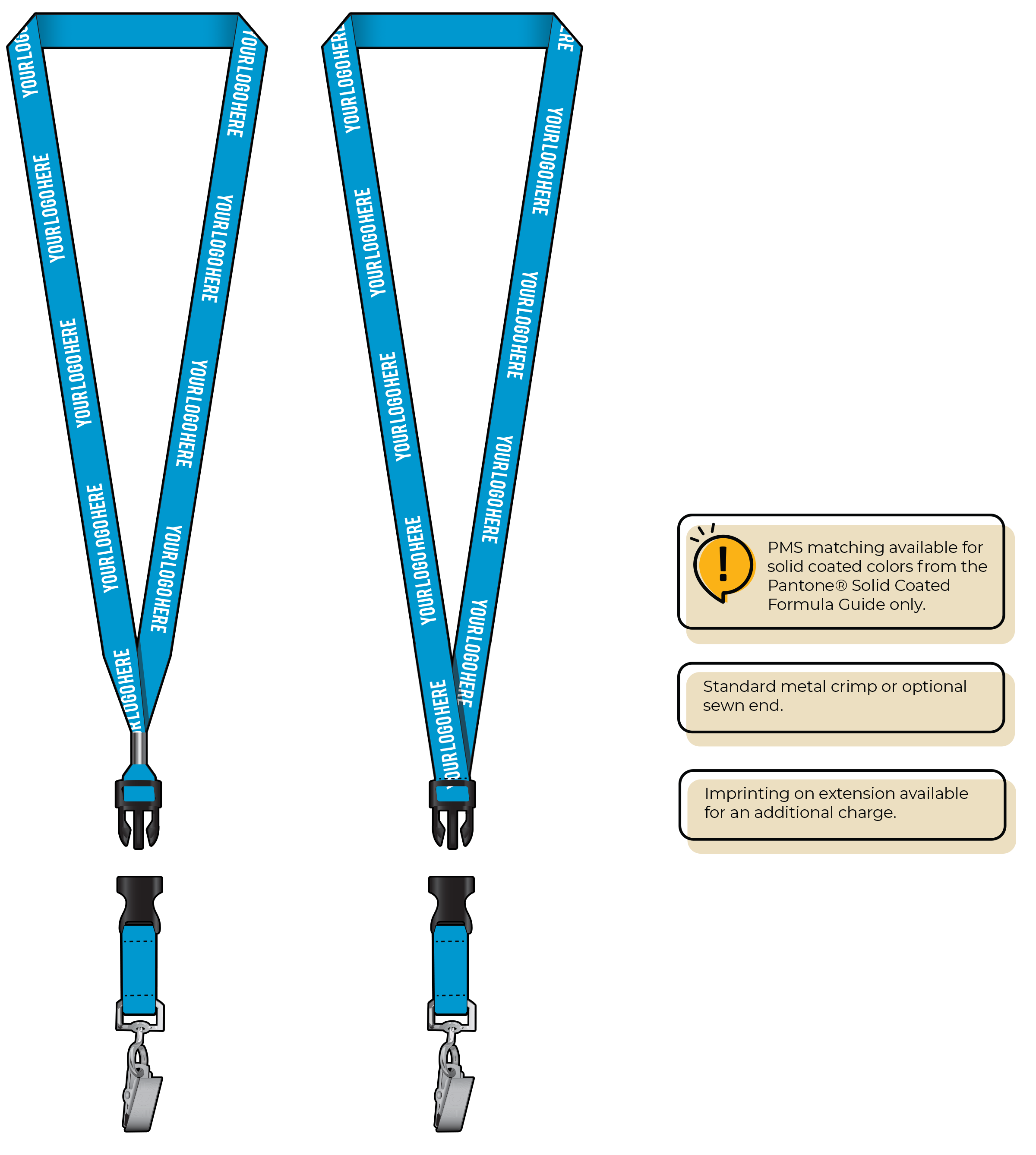 BHN012 | 5/8" Neon MicroWeave Silkscreen Lanyards :: DETACH BUCKLE WITH EXTENSION