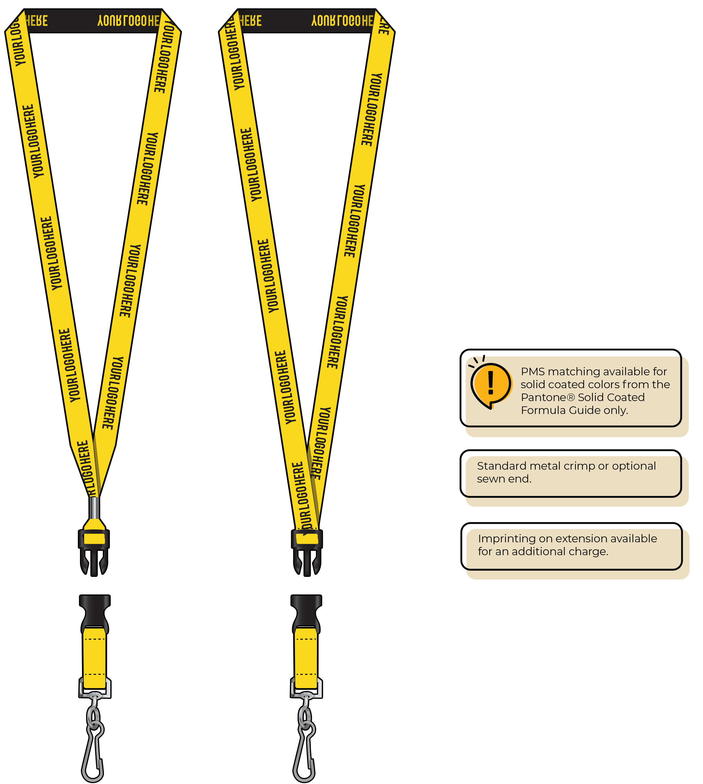 BH0022 | 5/8" Woven Lanyards :: DETACH BUCKLE WITH EXTENSION