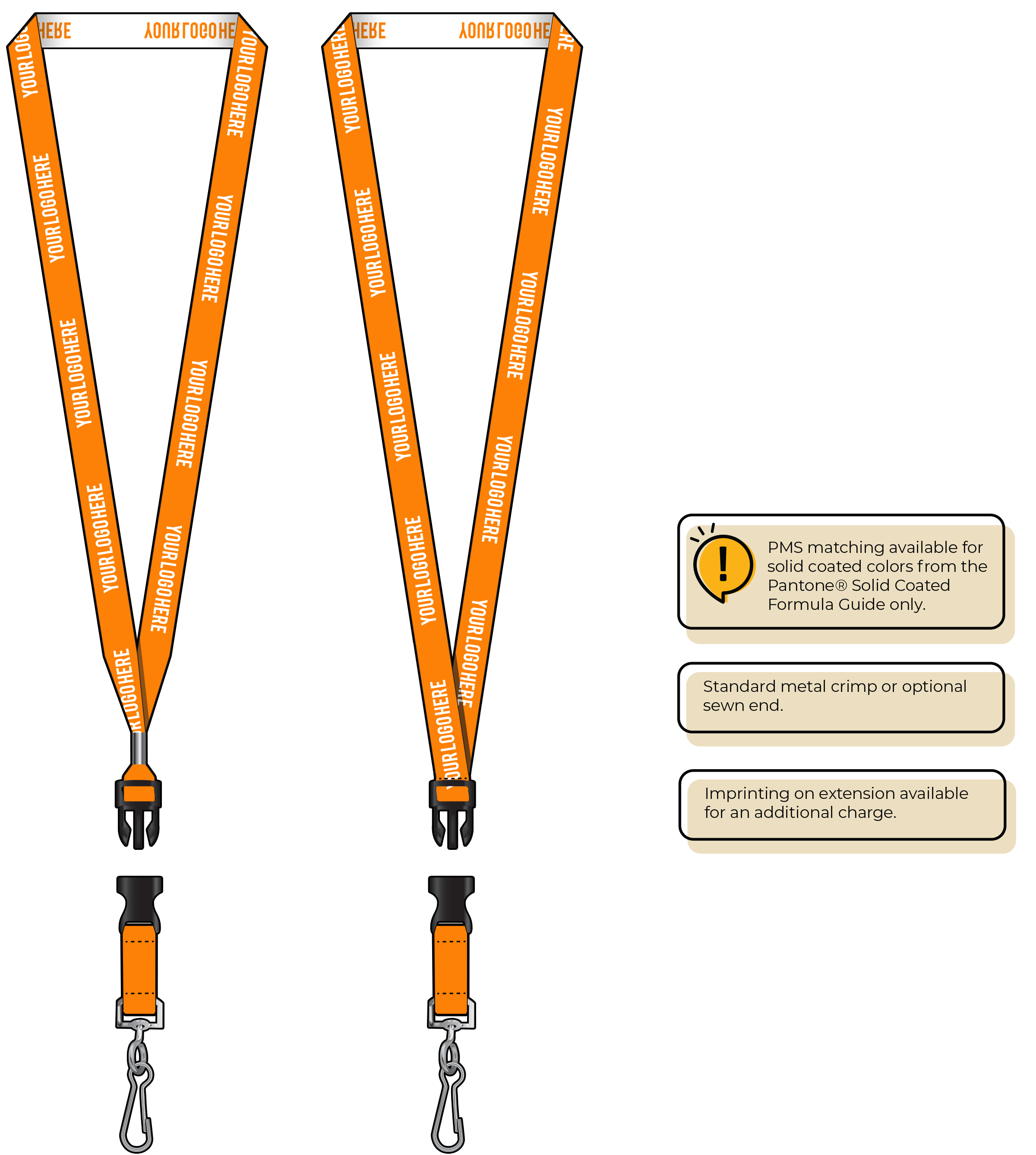 BH0022 | 5/8" Woven Lanyards :: DETACH BUCKLE WITH EXTENSION