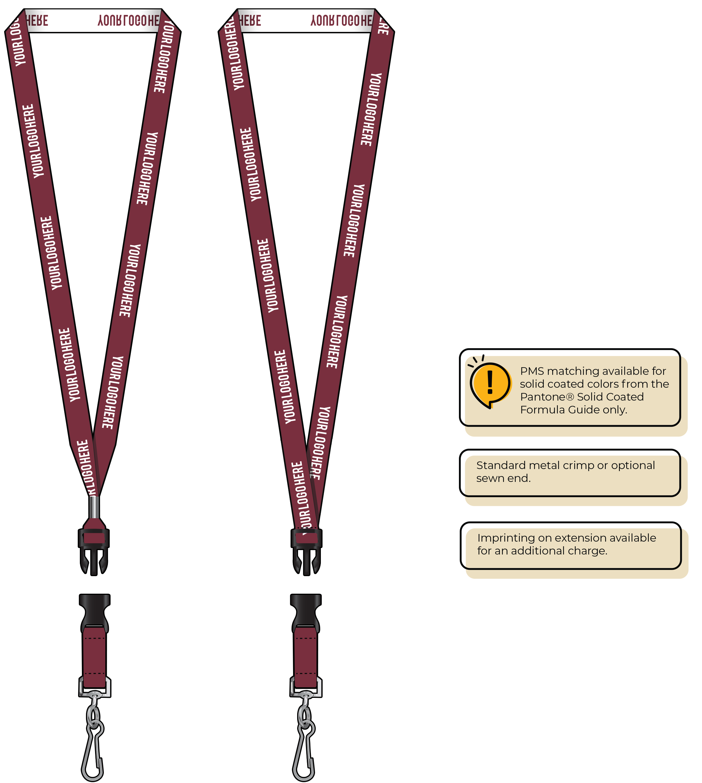 BH0022 | 5/8" Woven Lanyards :: DETACH BUCKLE WITH EXTENSION
