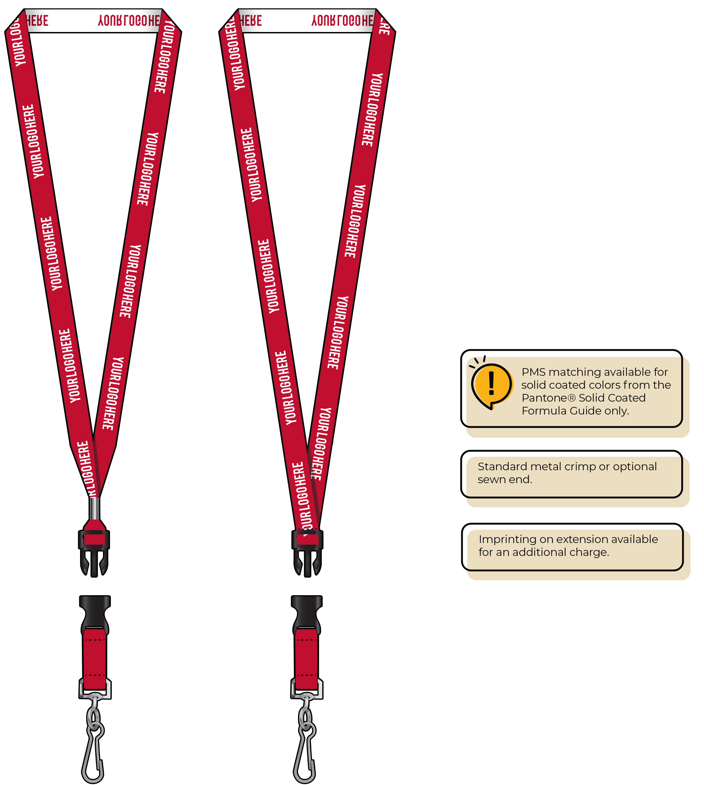 BH0022 | 5/8" Woven Lanyards :: DETACH BUCKLE WITH EXTENSION