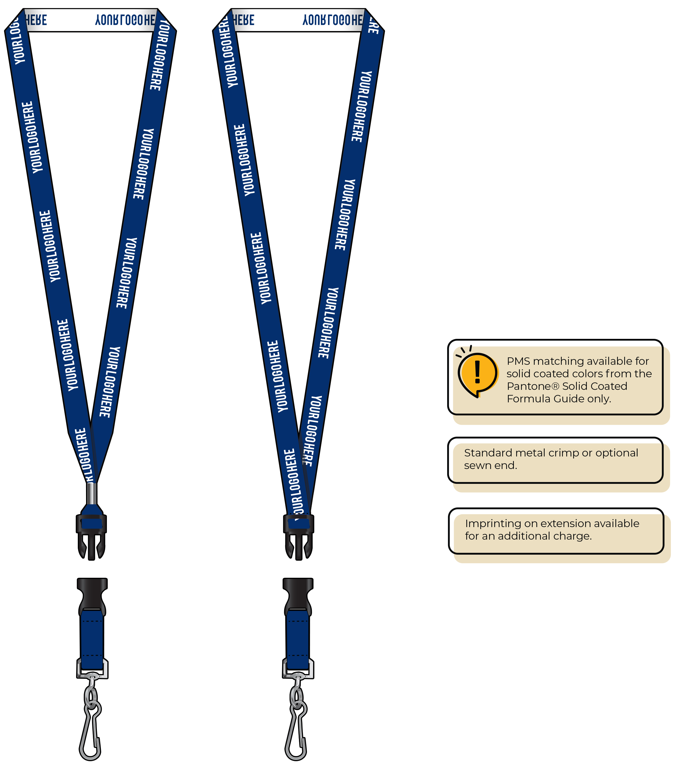 BH0022 | 5/8" Woven Lanyards :: DETACH BUCKLE WITH EXTENSION