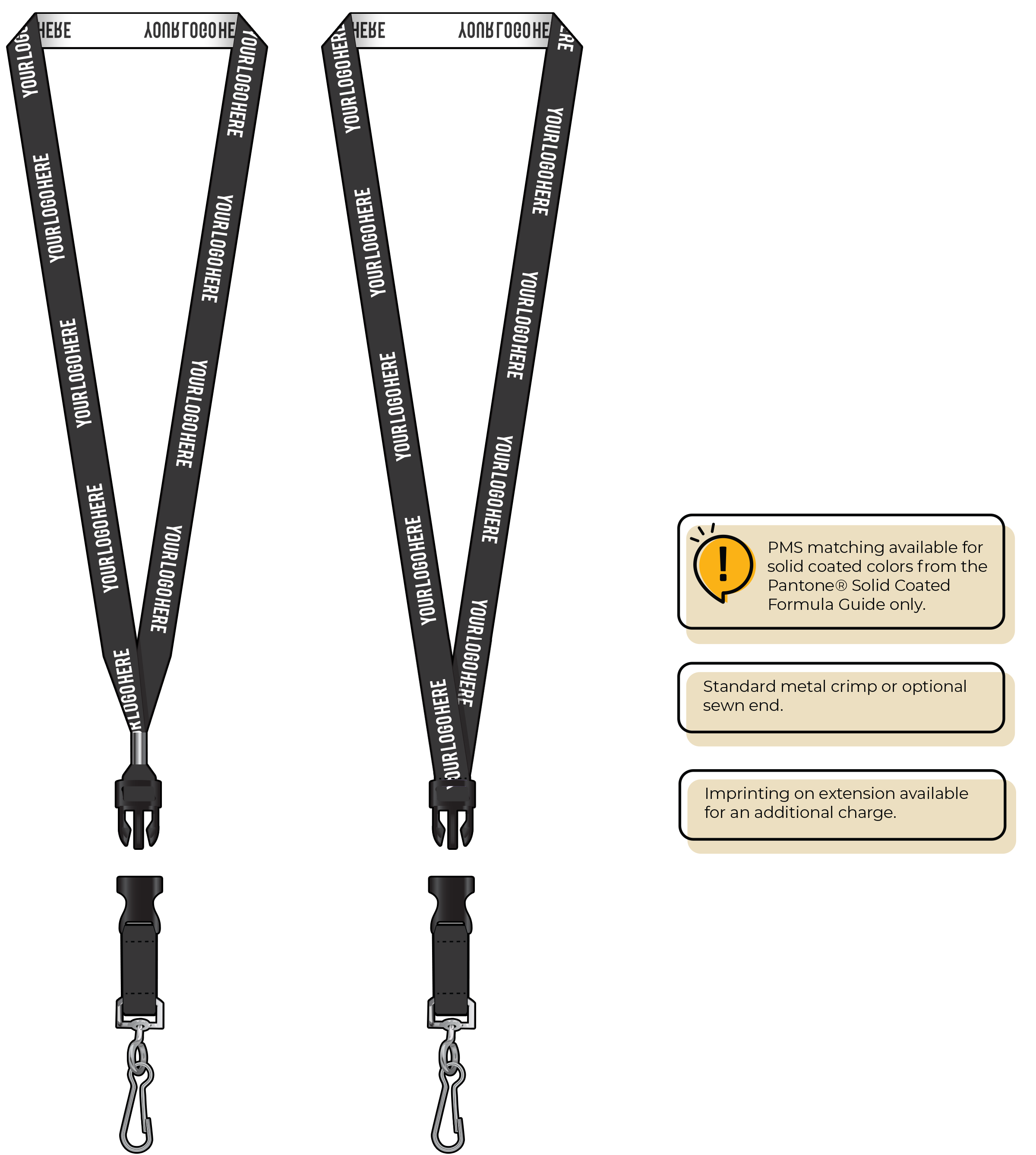 BH0022 | 5/8" Woven Lanyards :: DETACH BUCKLE WITH EXTENSION
