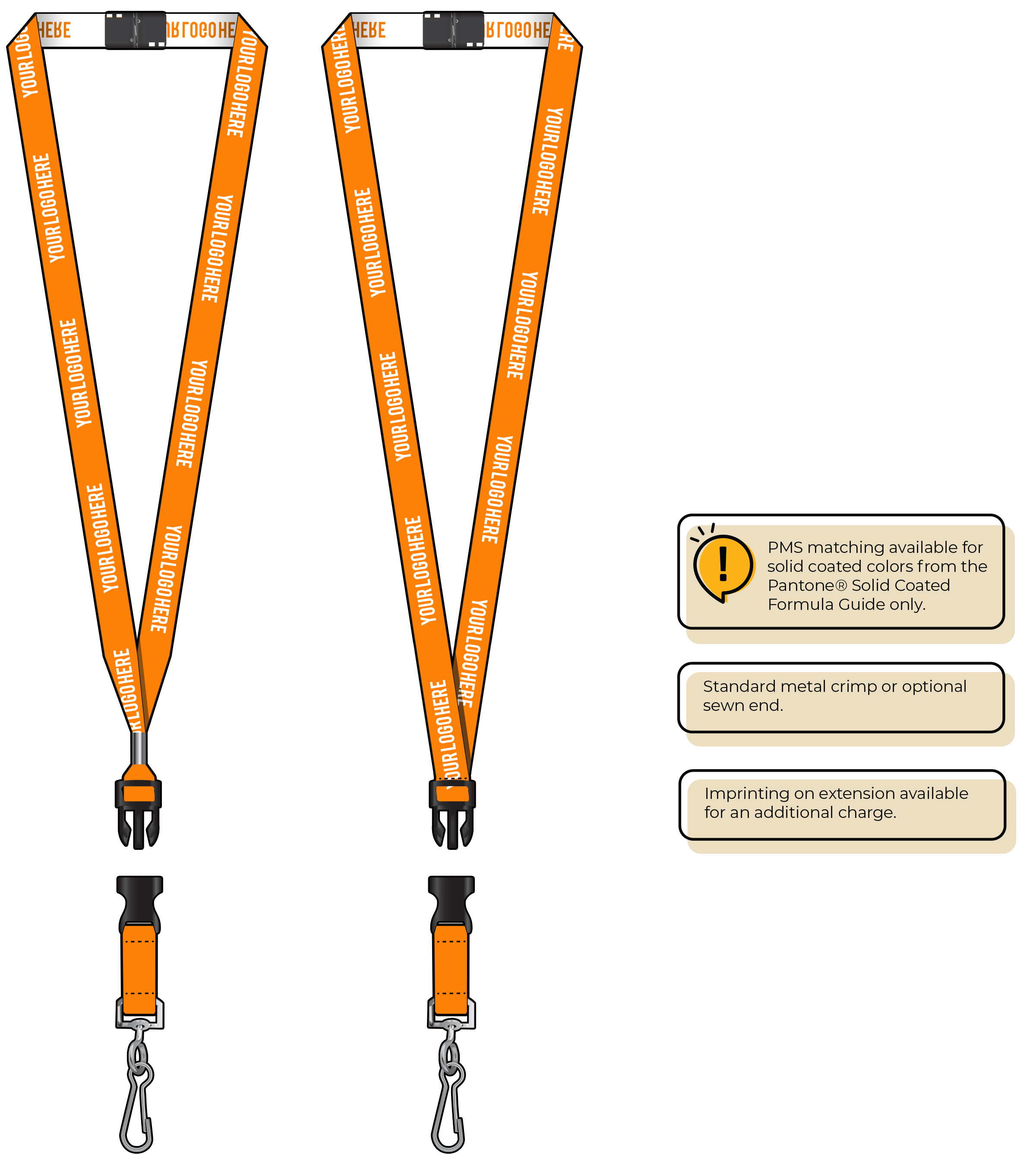 BH0022 | 5/8" Woven Lanyards :: DETACH BUCKLE WITH EXTENSION