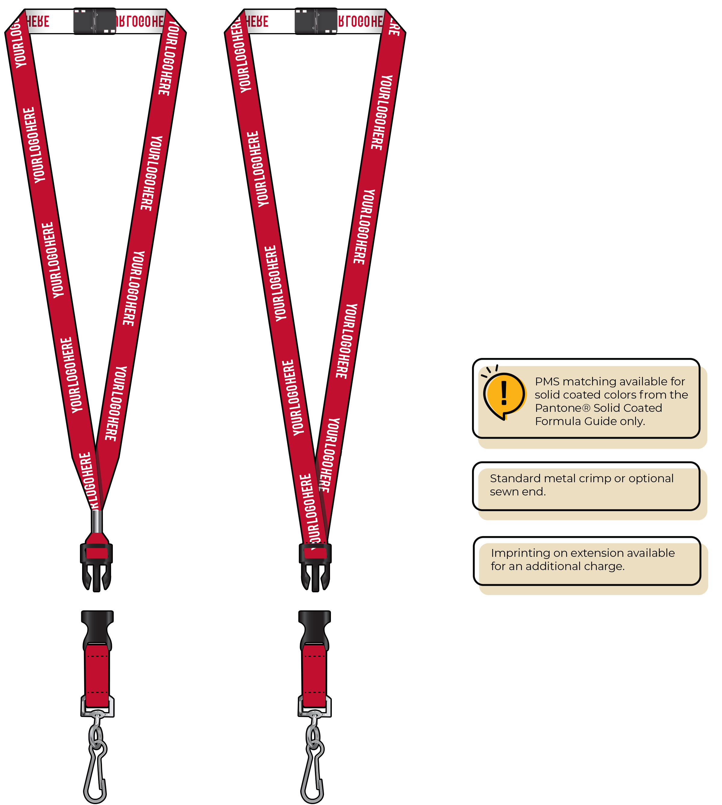 BH0022 | 5/8" Woven Lanyards :: DETACH BUCKLE WITH EXTENSION
