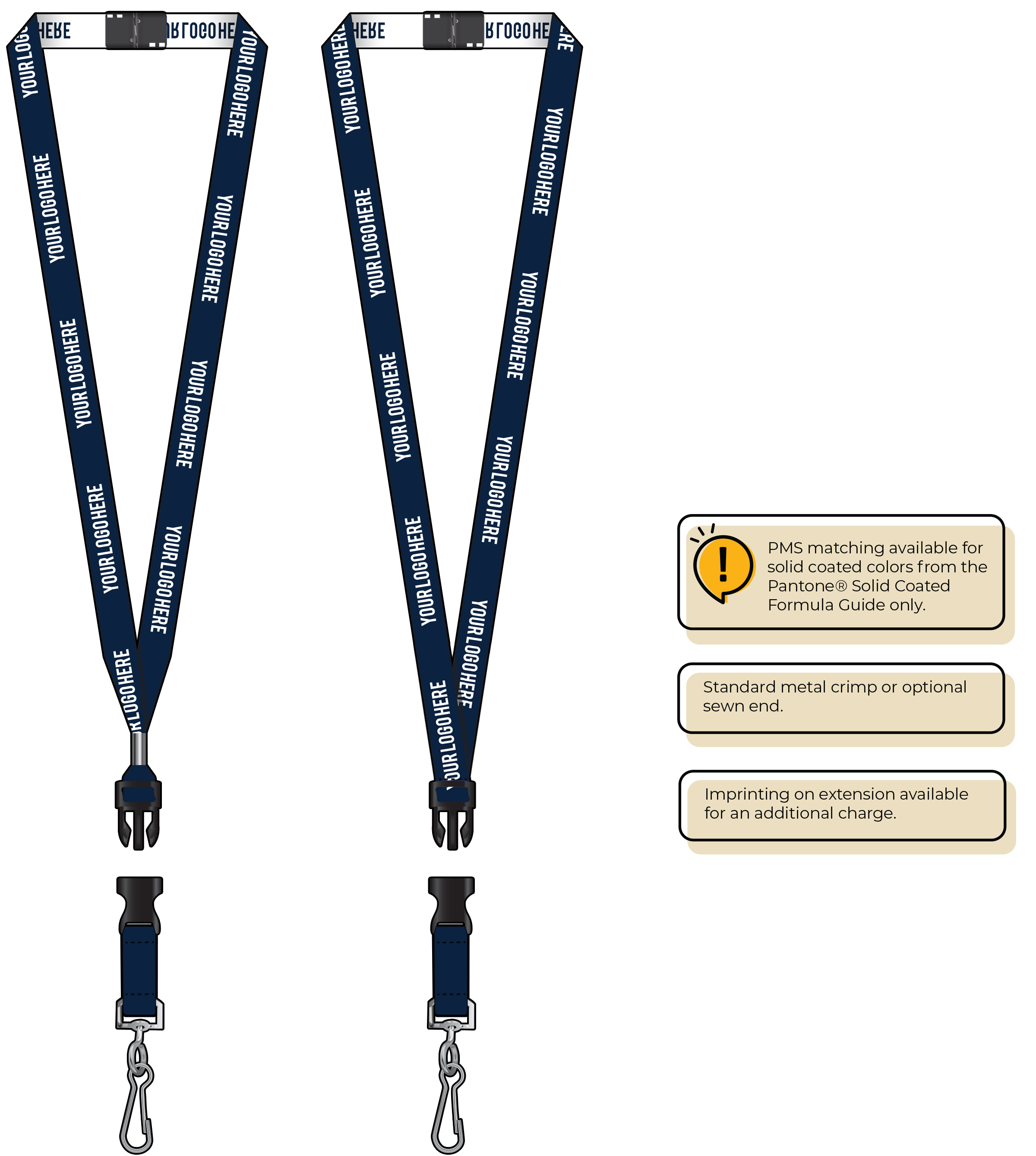 BH0022 | 5/8" Woven Lanyards :: DETACH BUCKLE WITH EXTENSION