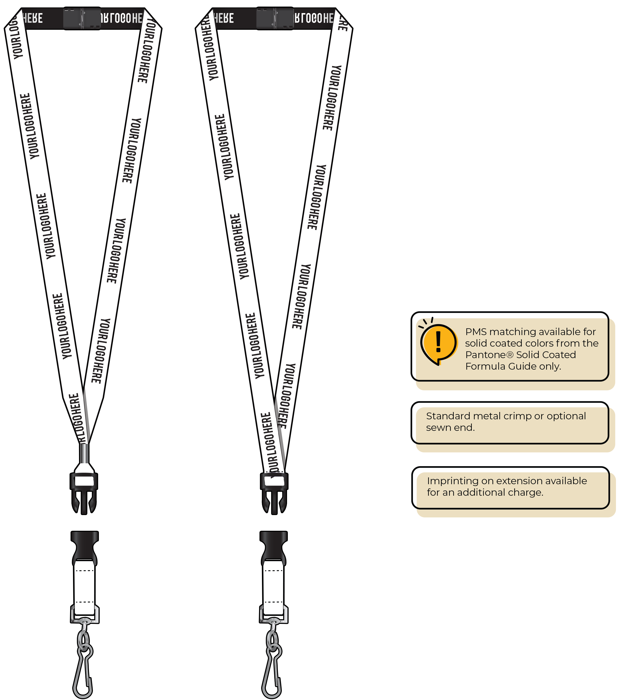 BH0022 | 5/8" Woven Lanyards :: DETACH BUCKLE WITH EXTENSION