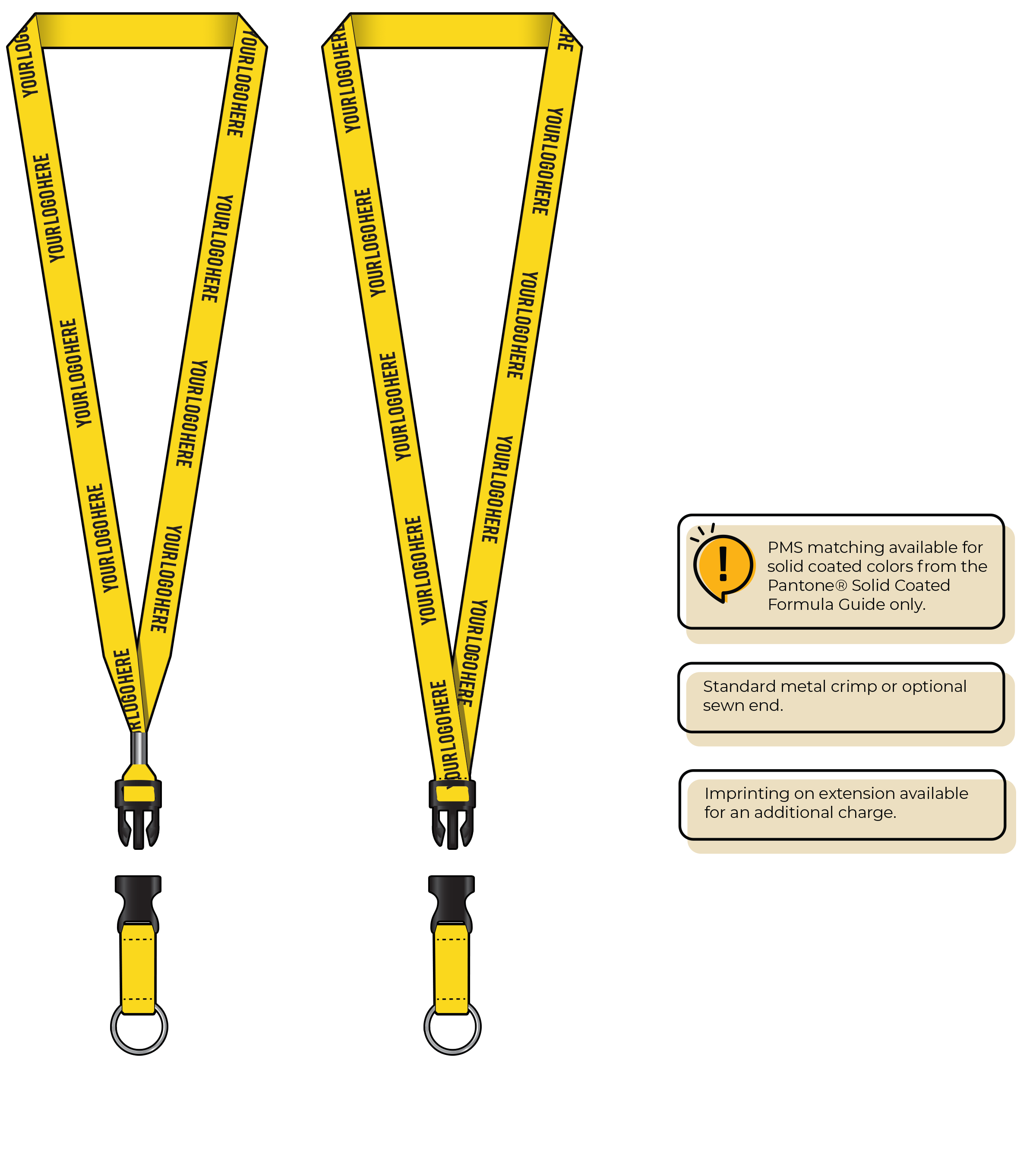 BH0012 | 5/8" MicroWeave Silkscreen Lanyards :: DETACH BUCKLE WITH EXTENSION