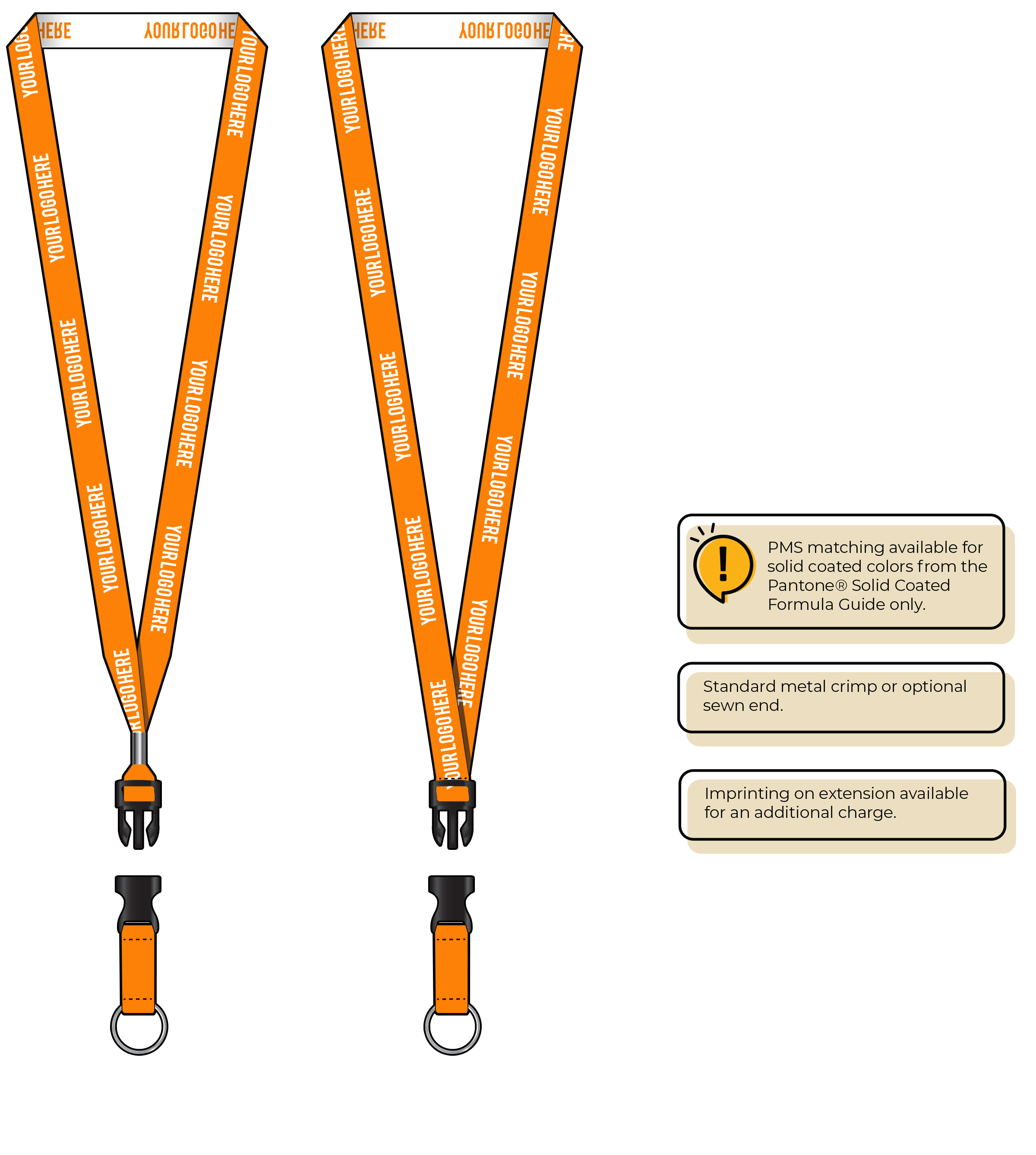 BH0022 | 5/8" Woven Lanyards :: DETACH BUCKLE WITH EXTENSION