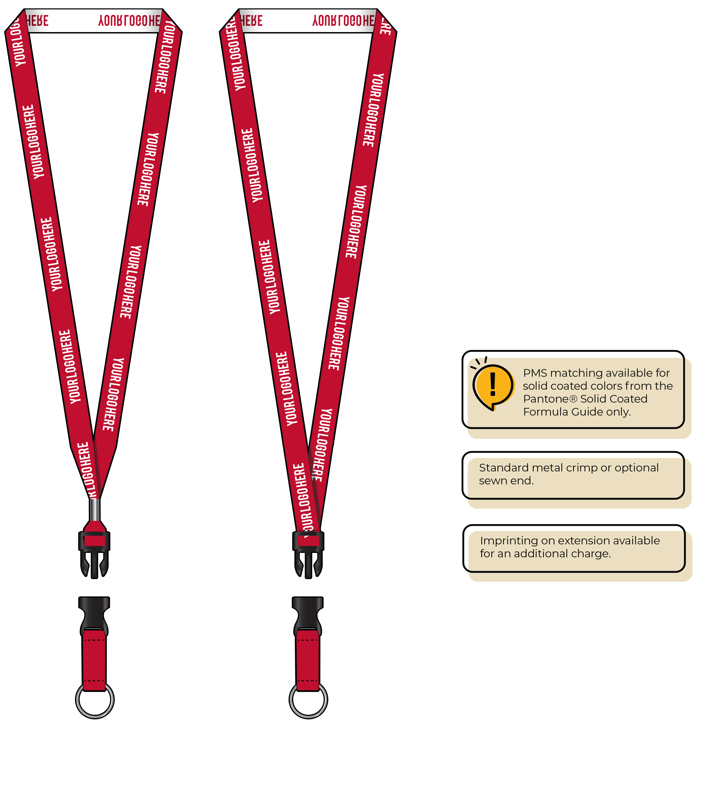 BH0022 | 5/8" Woven Lanyards :: DETACH BUCKLE WITH EXTENSION