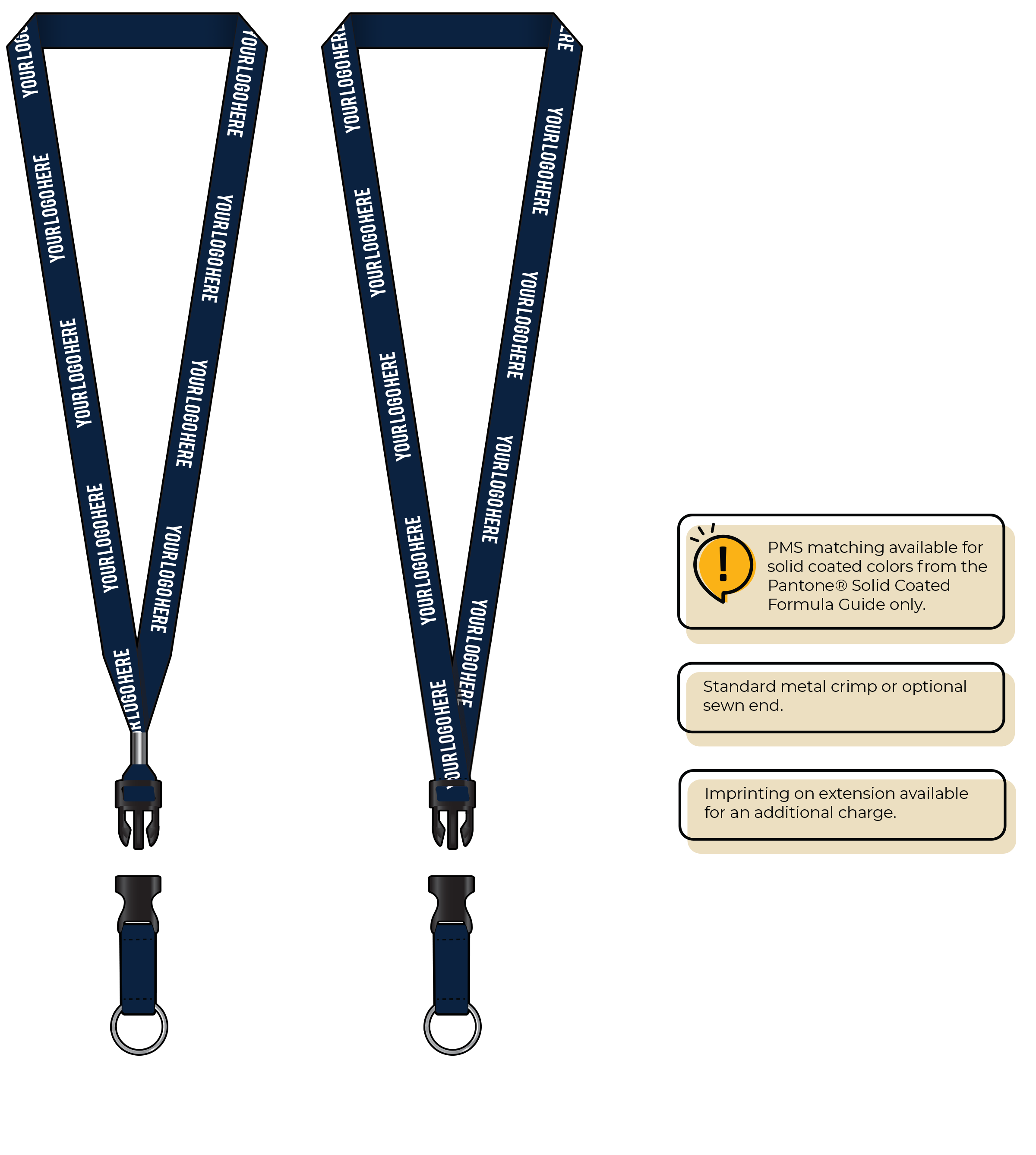 BH0012 | 5/8" MicroWeave Silkscreen Lanyards :: DETACH BUCKLE WITH EXTENSION