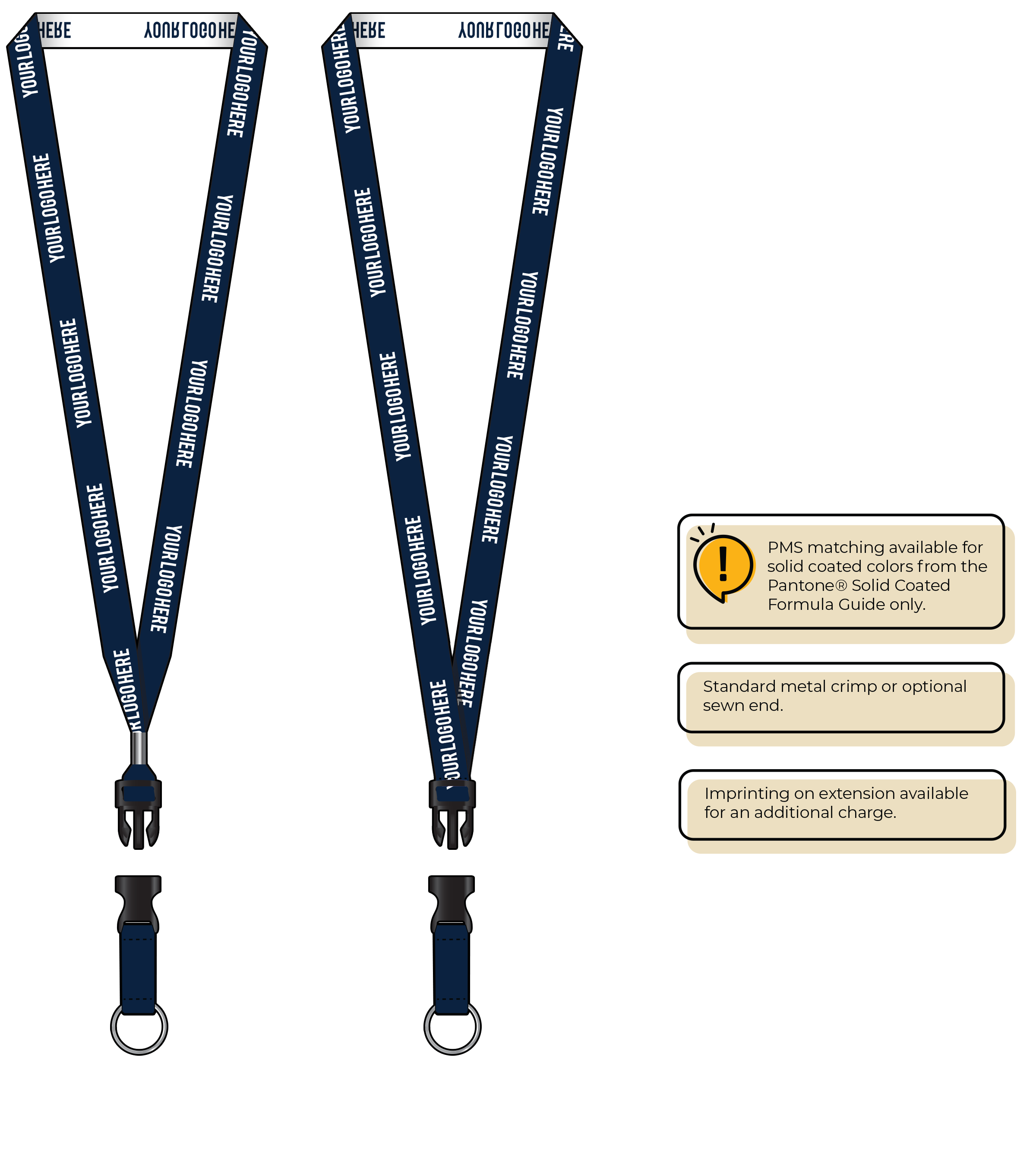 BH0022 | 5/8" Woven Lanyards :: DETACH BUCKLE WITH EXTENSION