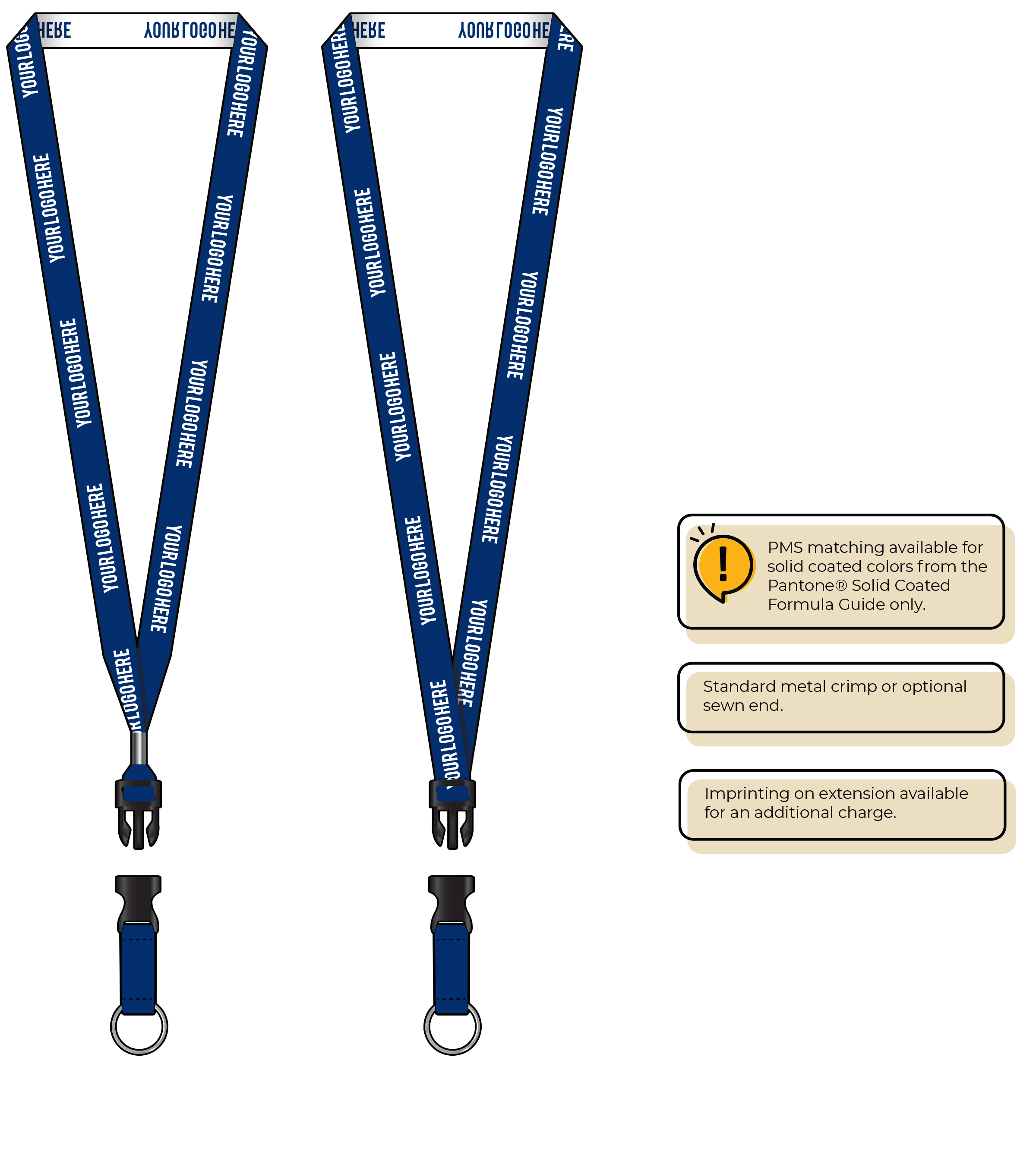 BH0022 | 5/8" Woven Lanyards :: DETACH BUCKLE WITH EXTENSION