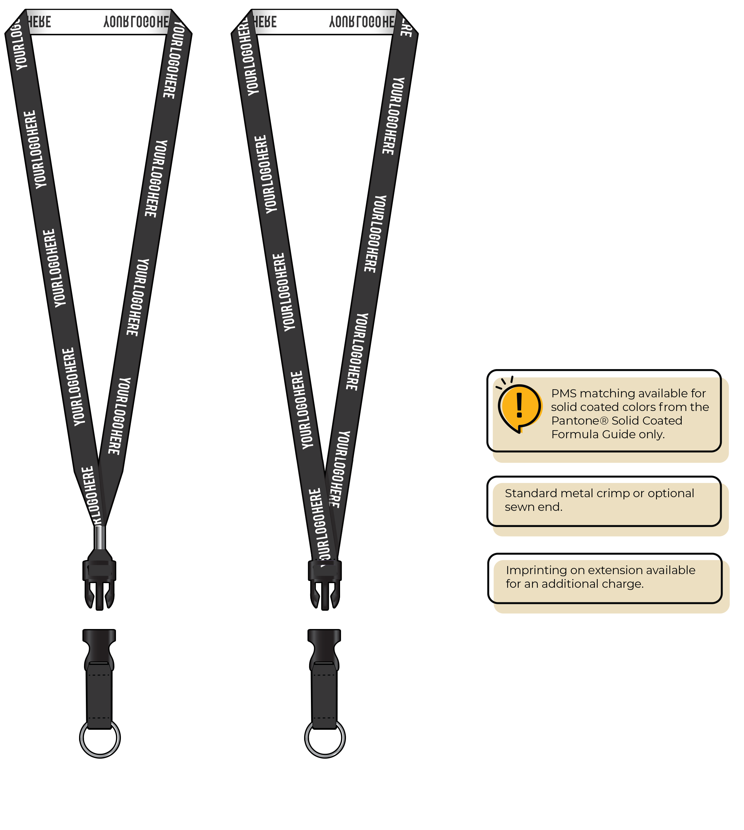 BH0022 | 5/8" Woven Lanyards :: DETACH BUCKLE WITH EXTENSION