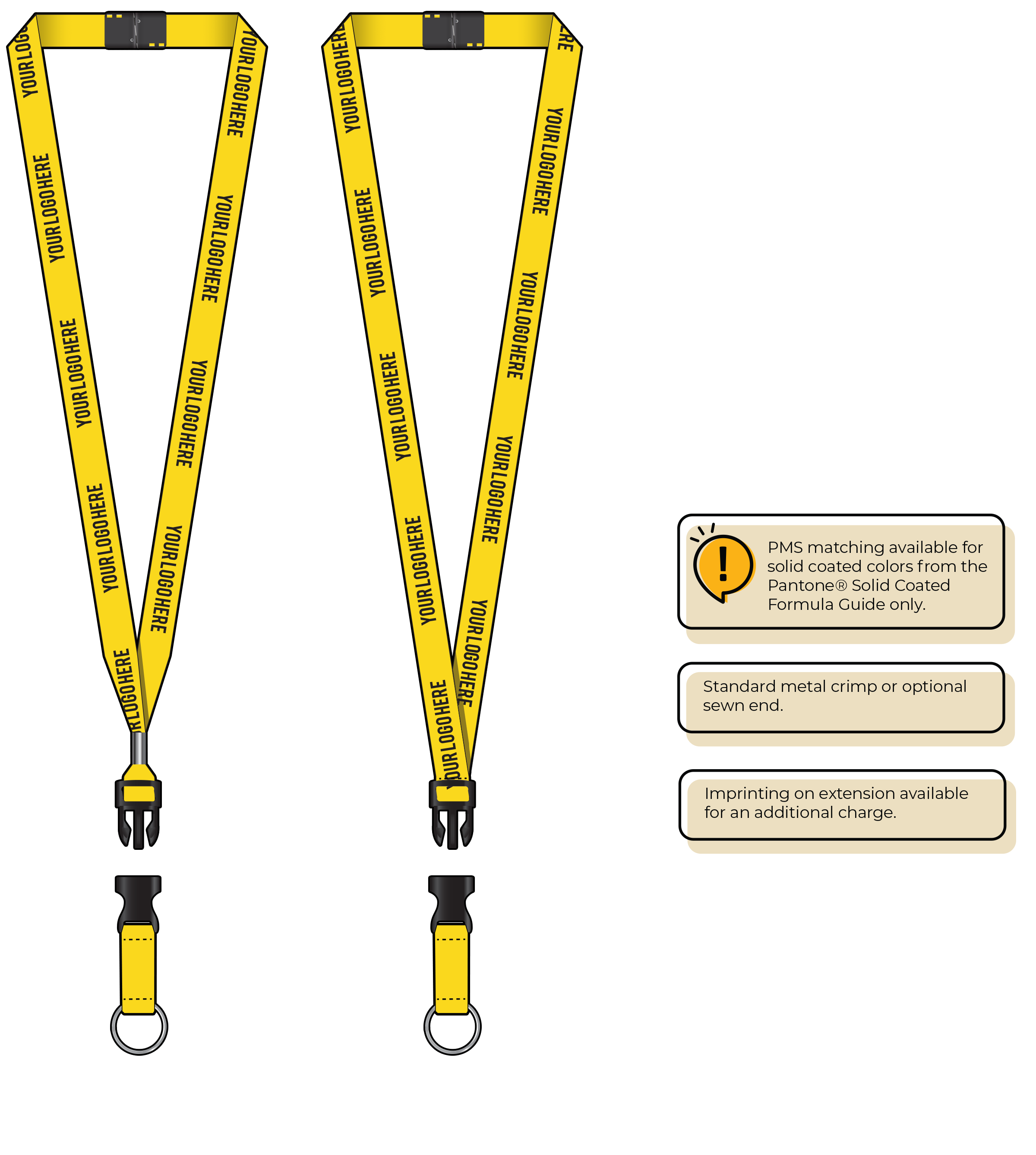 BH0012 | 5/8" MicroWeave Silkscreen Lanyards :: DETACH BUCKLE WITH EXTENSION