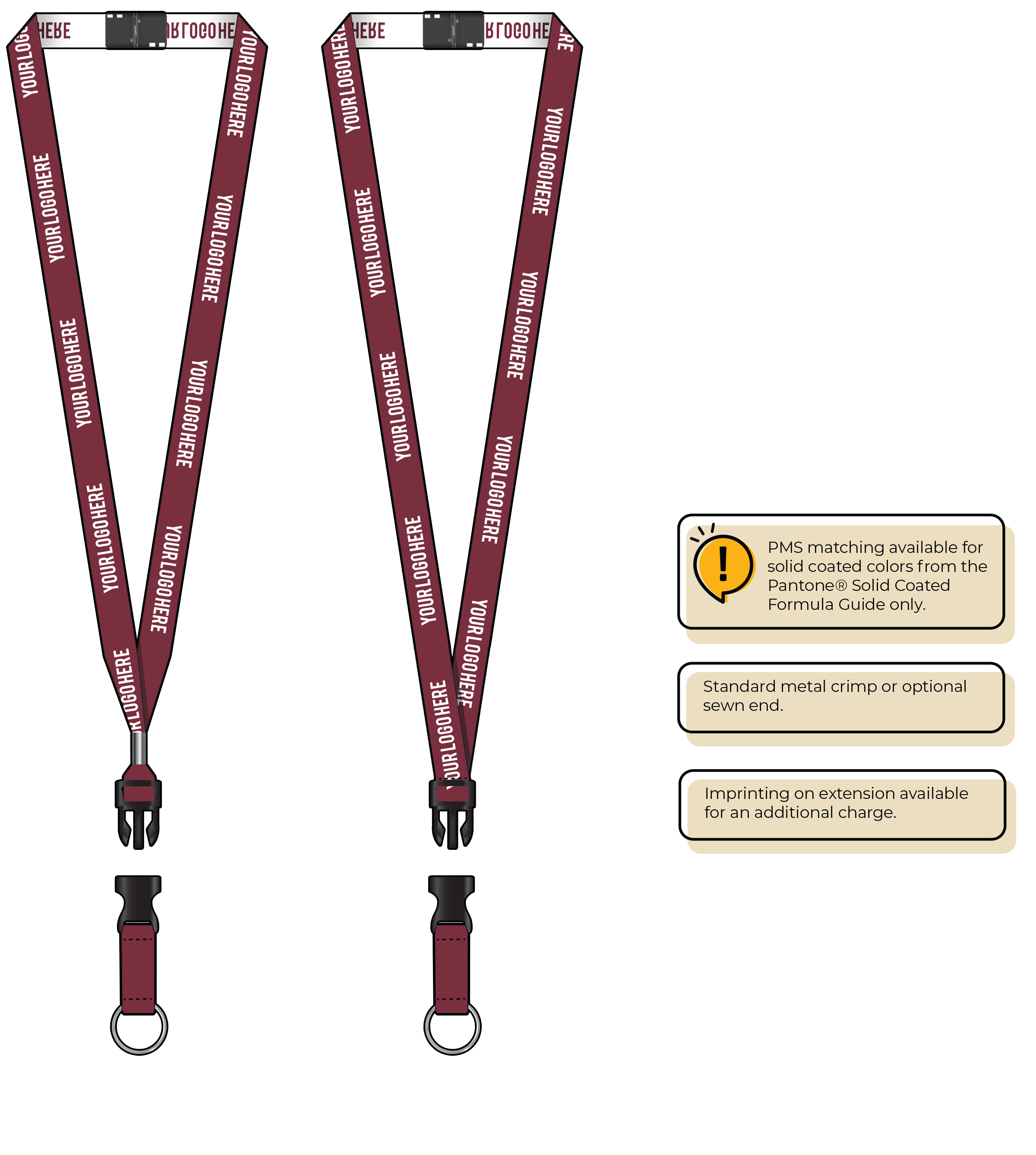 BH0022 | 5/8" Woven Lanyards :: DETACH BUCKLE WITH EXTENSION
