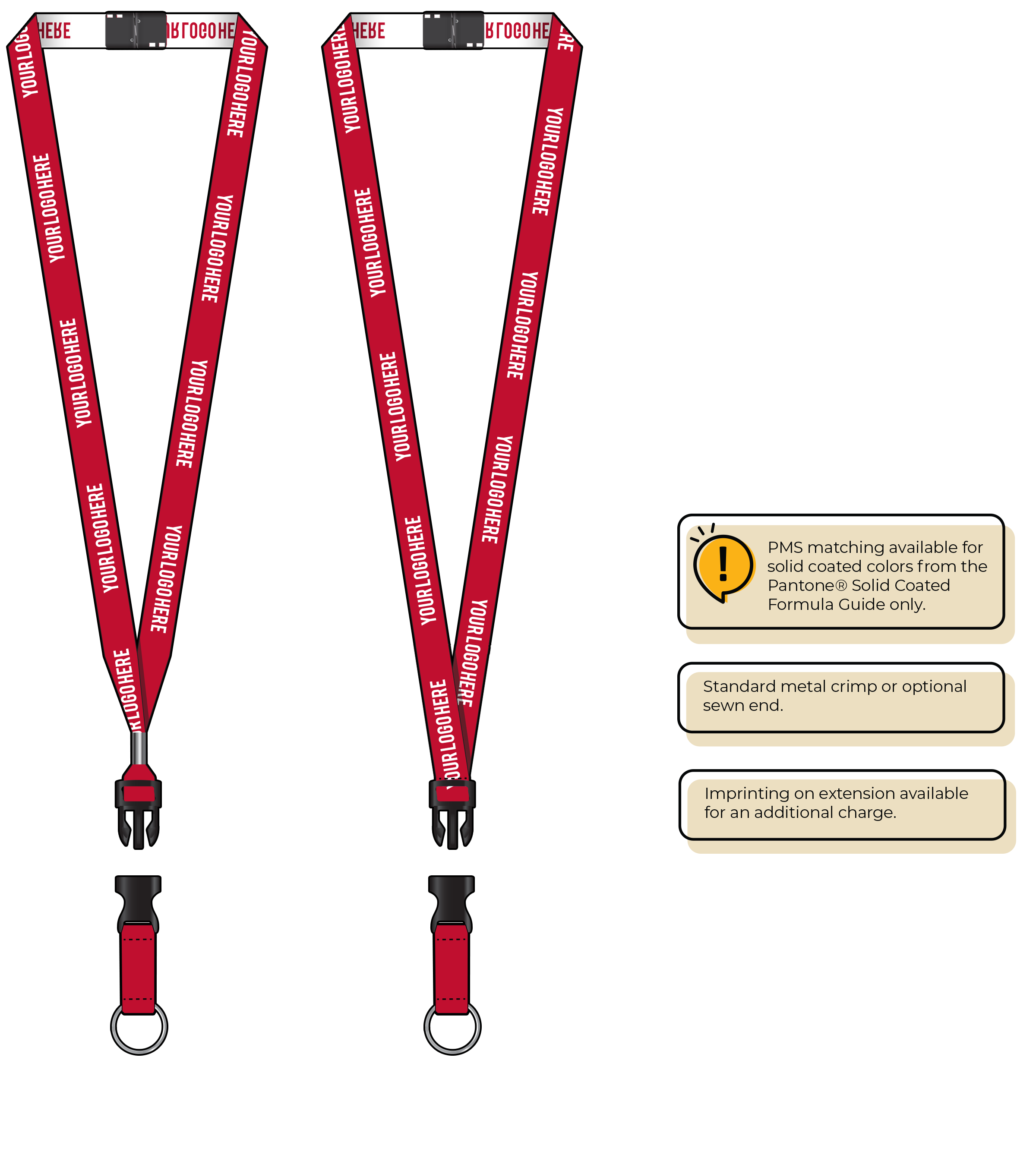 BH0022 | 5/8" Woven Lanyards :: DETACH BUCKLE WITH EXTENSION