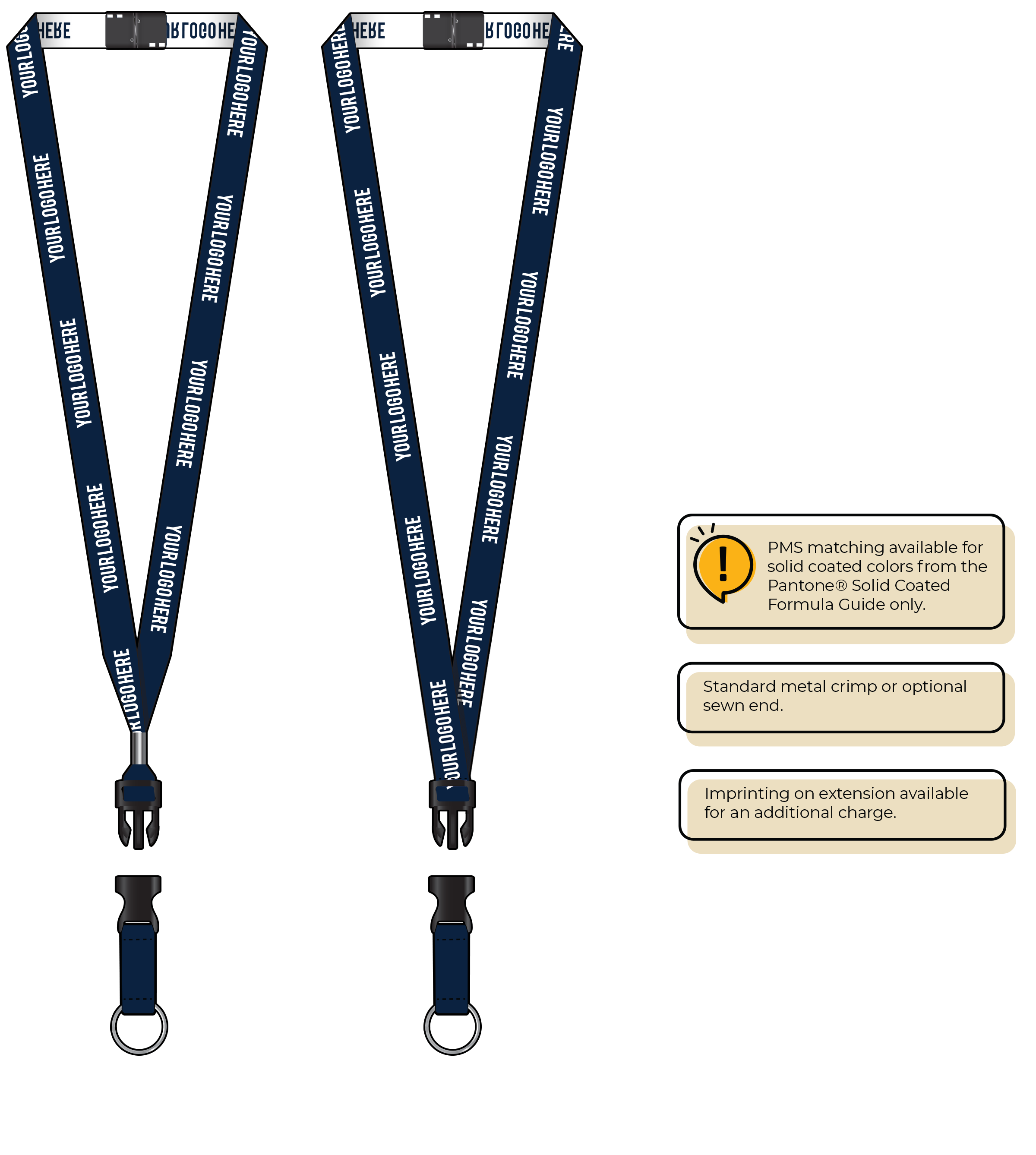 BH0022 | 5/8" Woven Lanyards :: DETACH BUCKLE WITH EXTENSION
