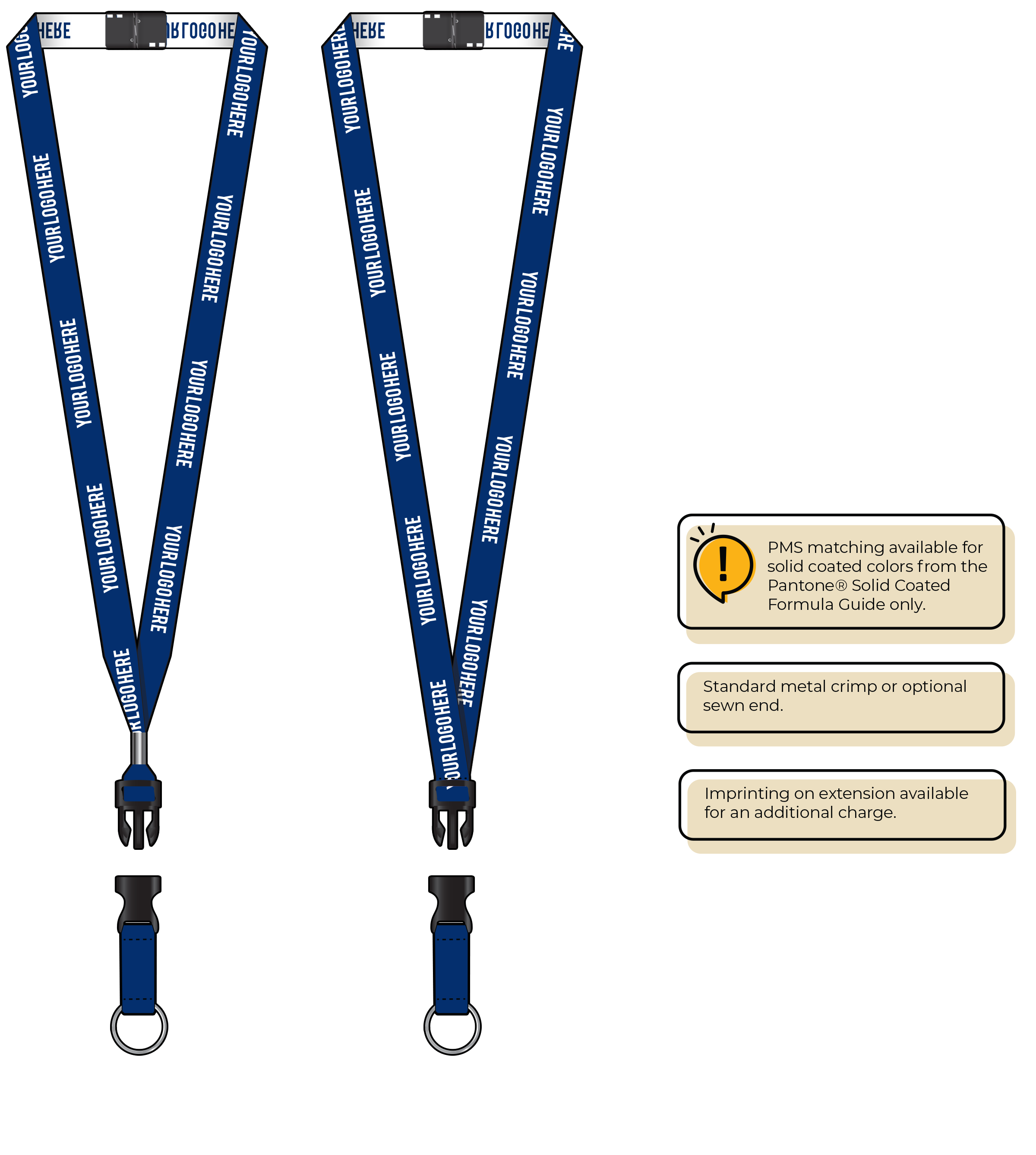 BH0022 | 5/8" Woven Lanyards :: DETACH BUCKLE WITH EXTENSION