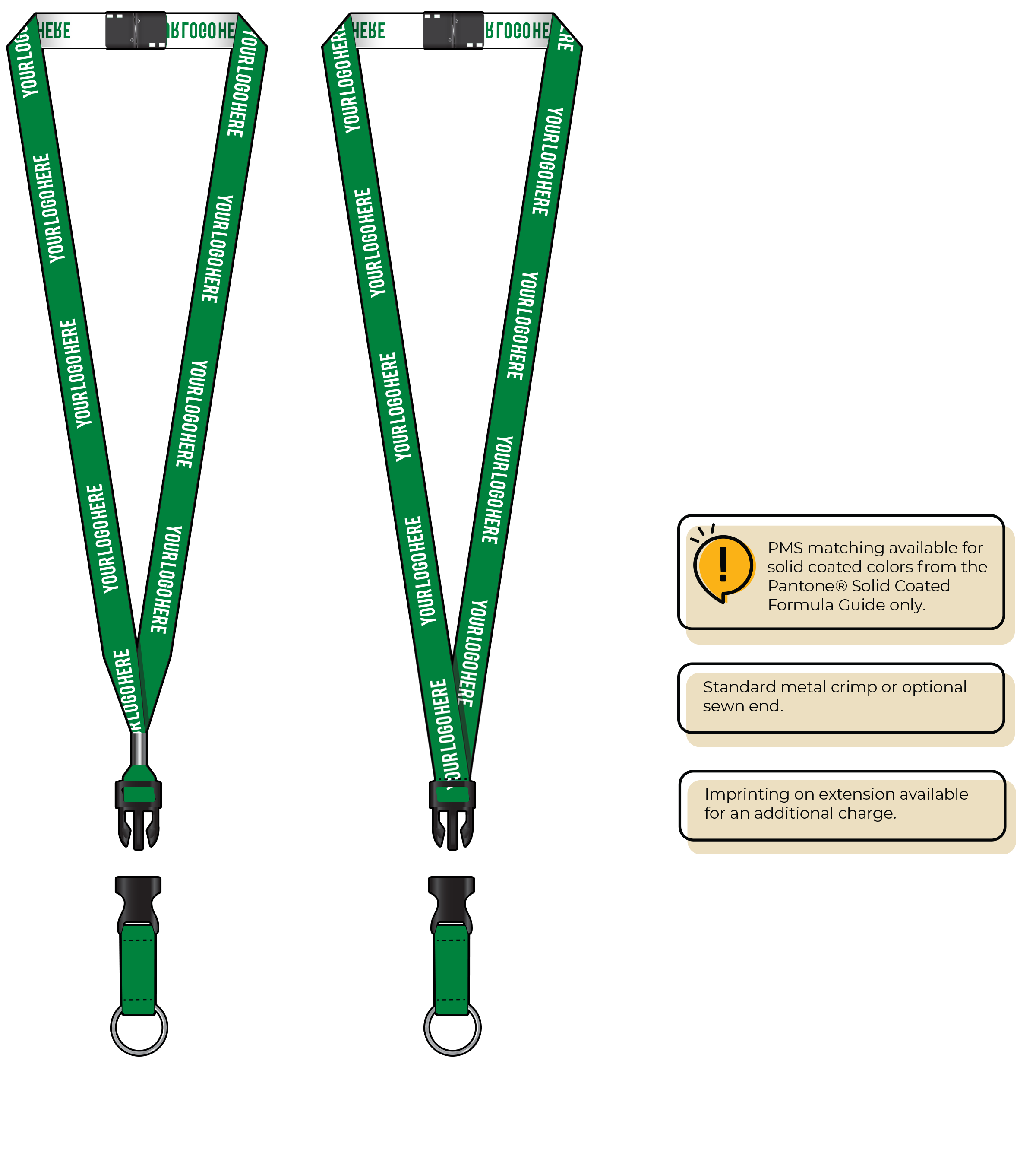BH0022 | 5/8" Woven Lanyards :: DETACH BUCKLE WITH EXTENSION