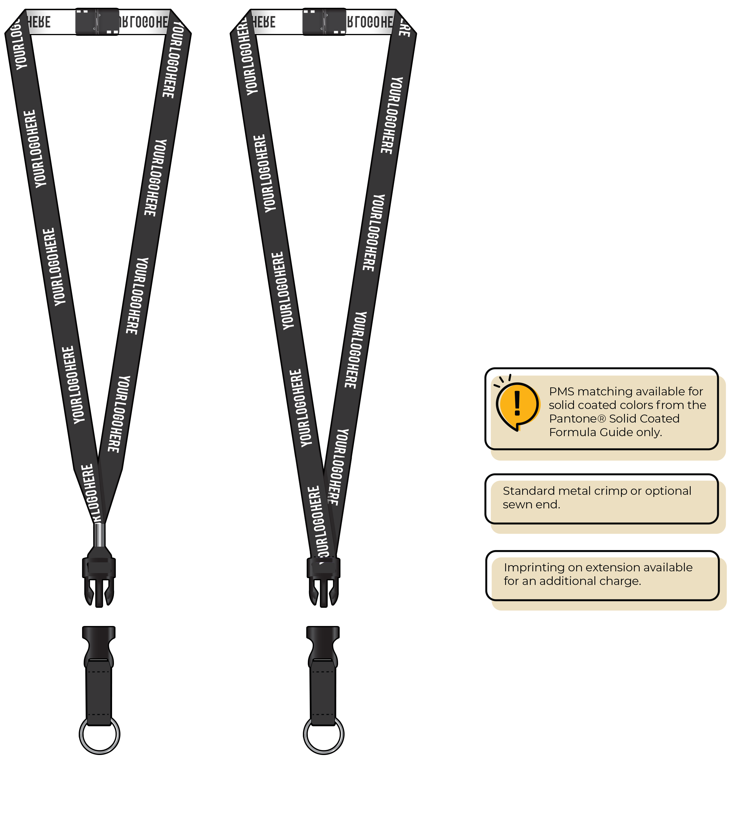 BH0022 | 5/8" Woven Lanyards :: DETACH BUCKLE WITH EXTENSION