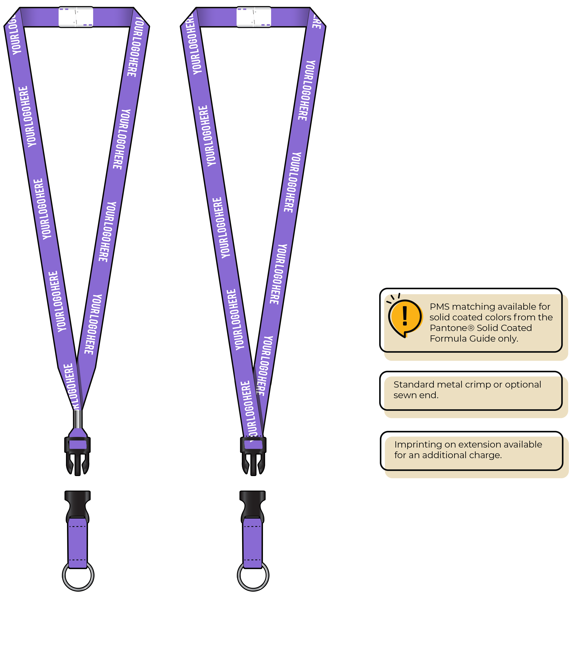 BHN012 | 5/8" Neon MicroWeave Silkscreen Lanyards :: DETACH BUCKLE WITH EXTENSION