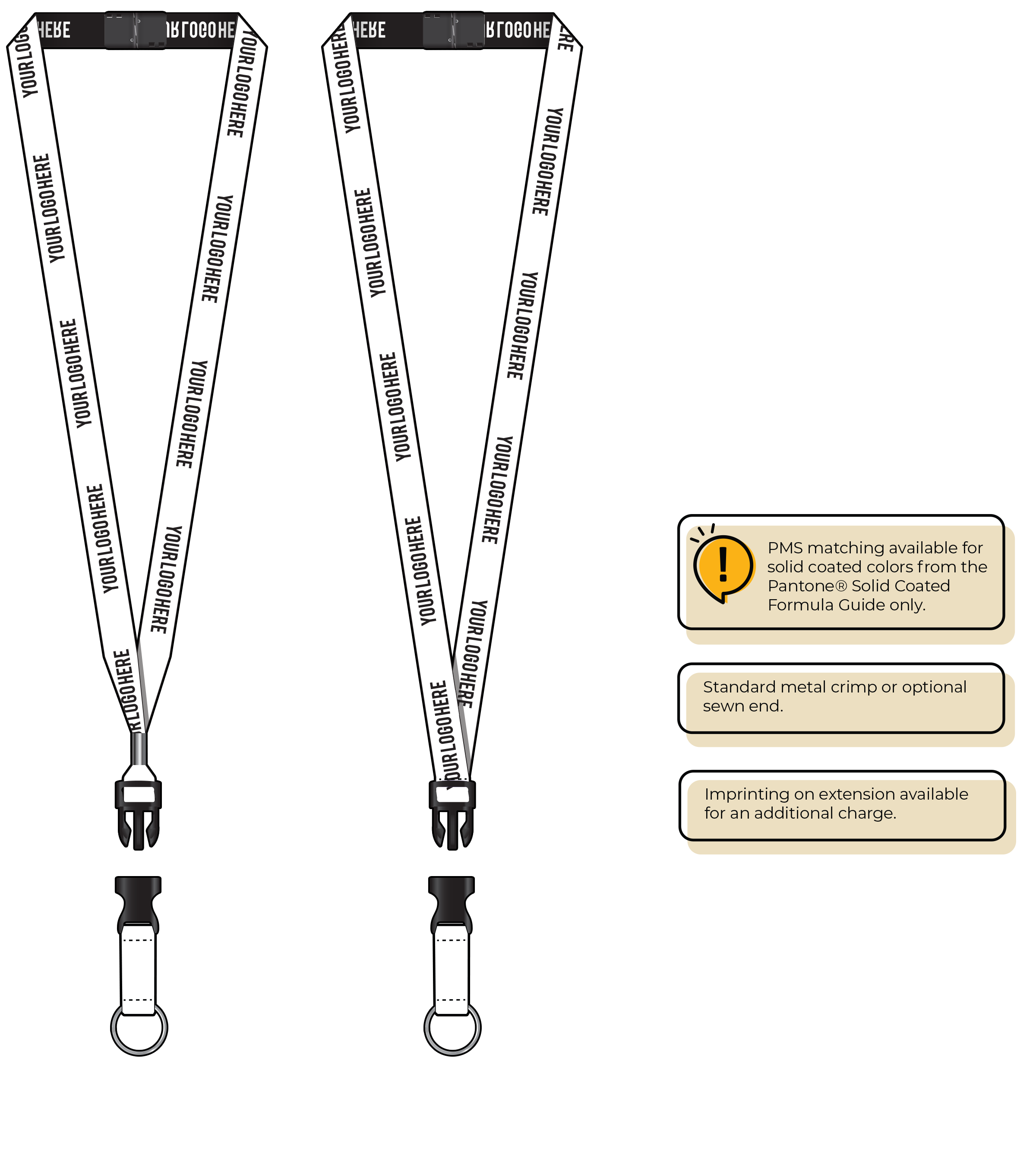 BH0022 | 5/8" Woven Lanyards :: DETACH BUCKLE WITH EXTENSION