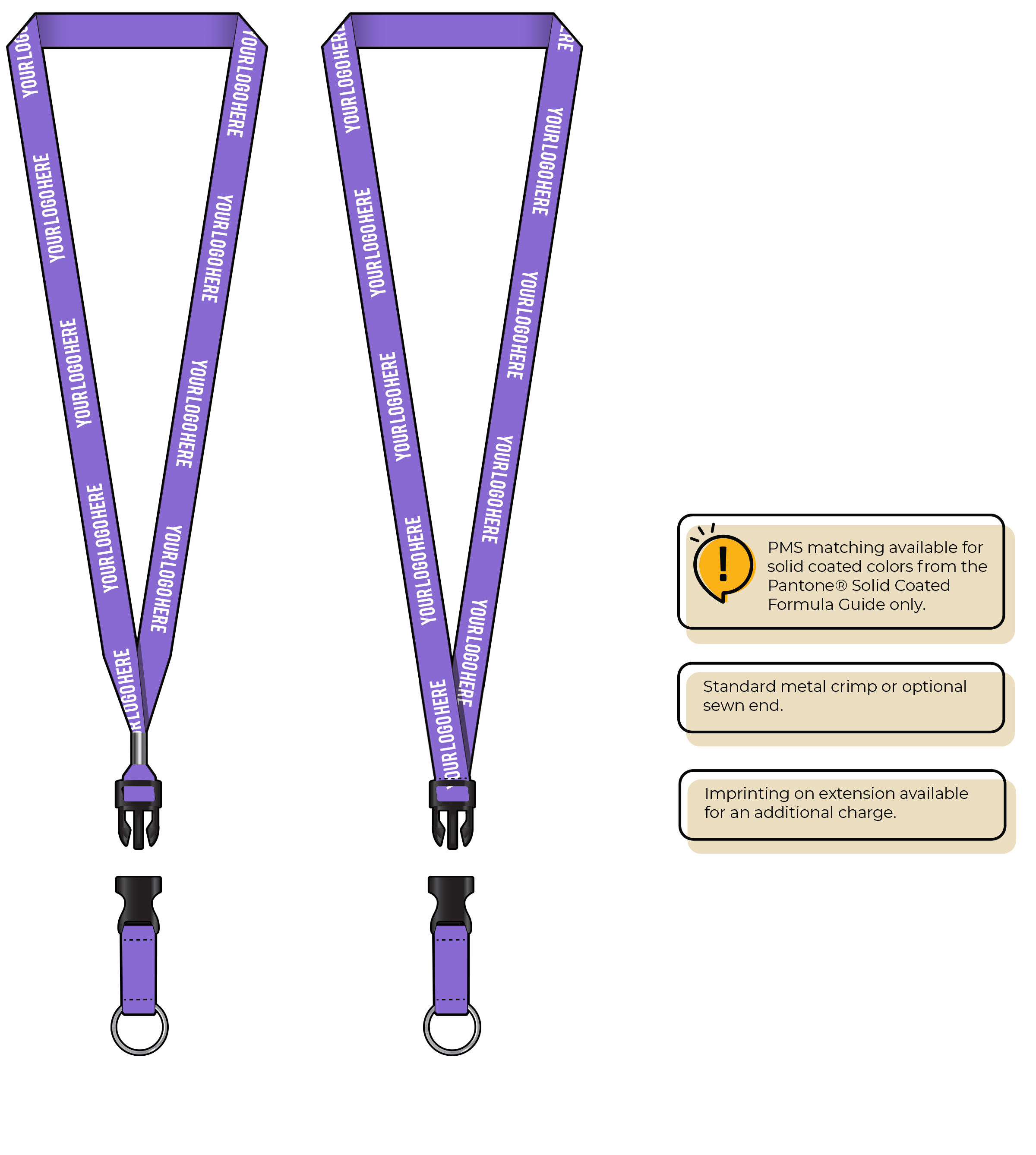 BHN012 | 5/8" Neon MicroWeave Silkscreen Lanyards :: DETACH BUCKLE WITH EXTENSION