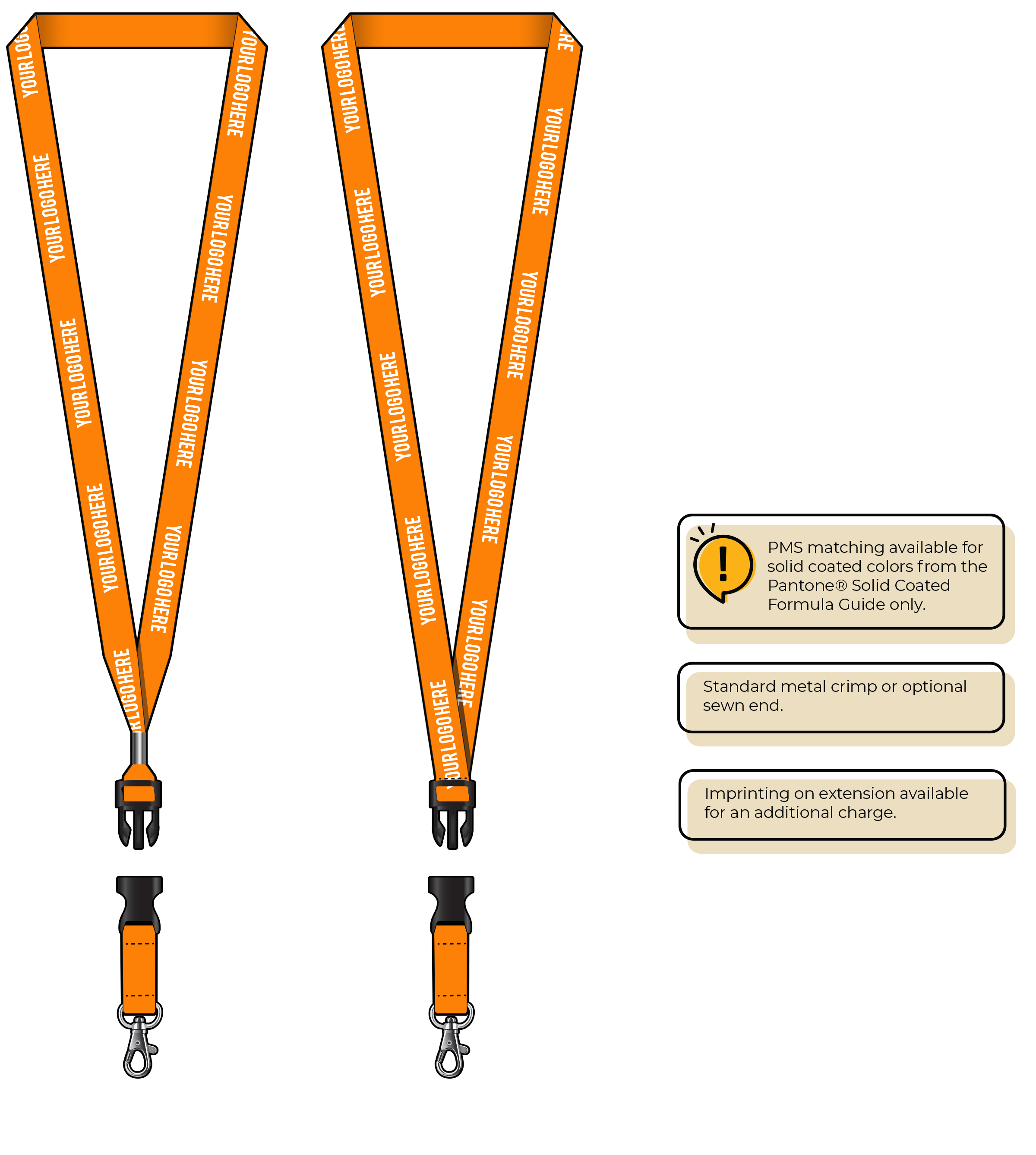 BH0012 | 5/8" MicroWeave Silkscreen Lanyards :: DETACH BUCKLE WITH EXTENSION