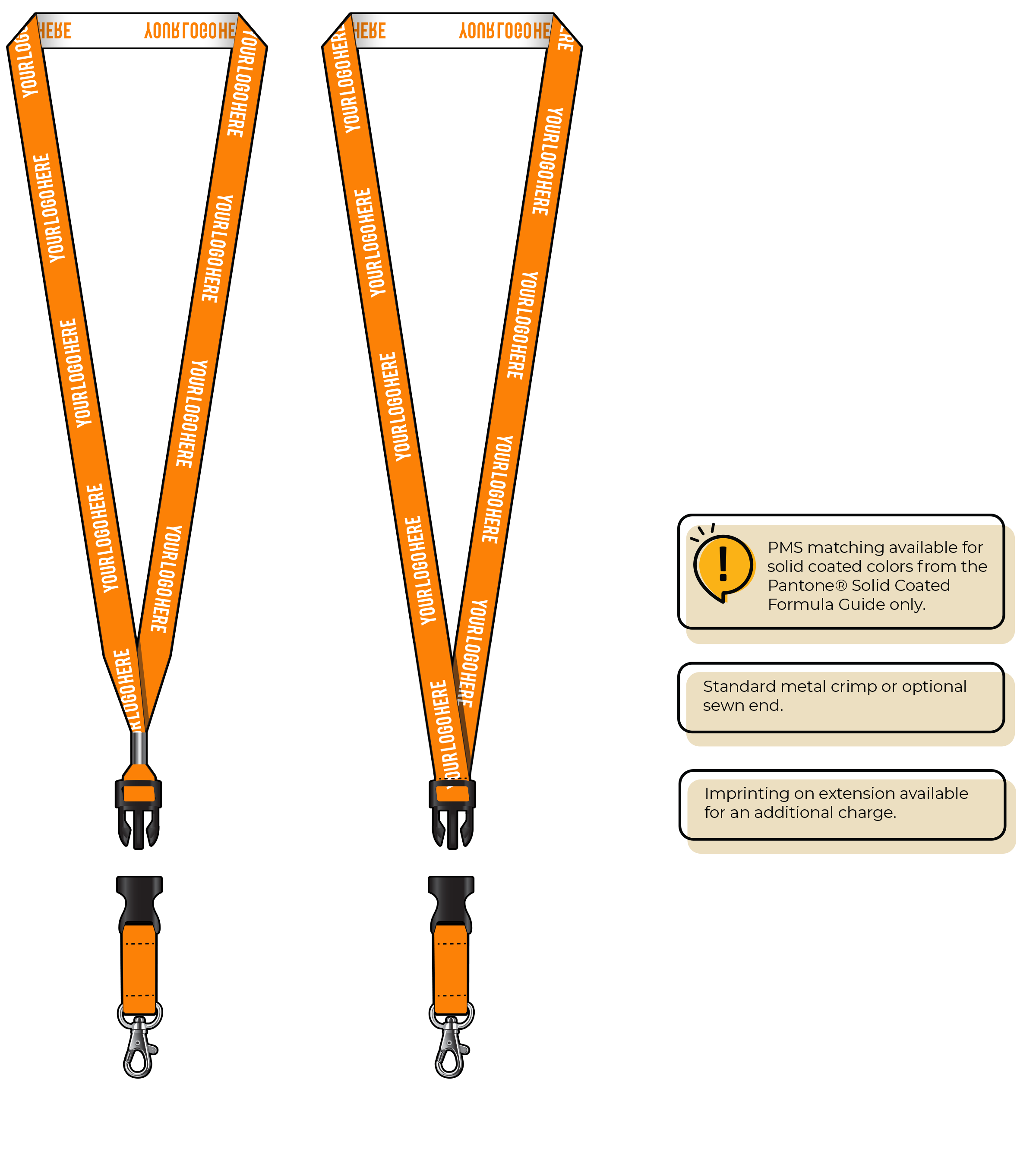 BH0022 | 5/8" Woven Lanyards :: DETACH BUCKLE WITH EXTENSION