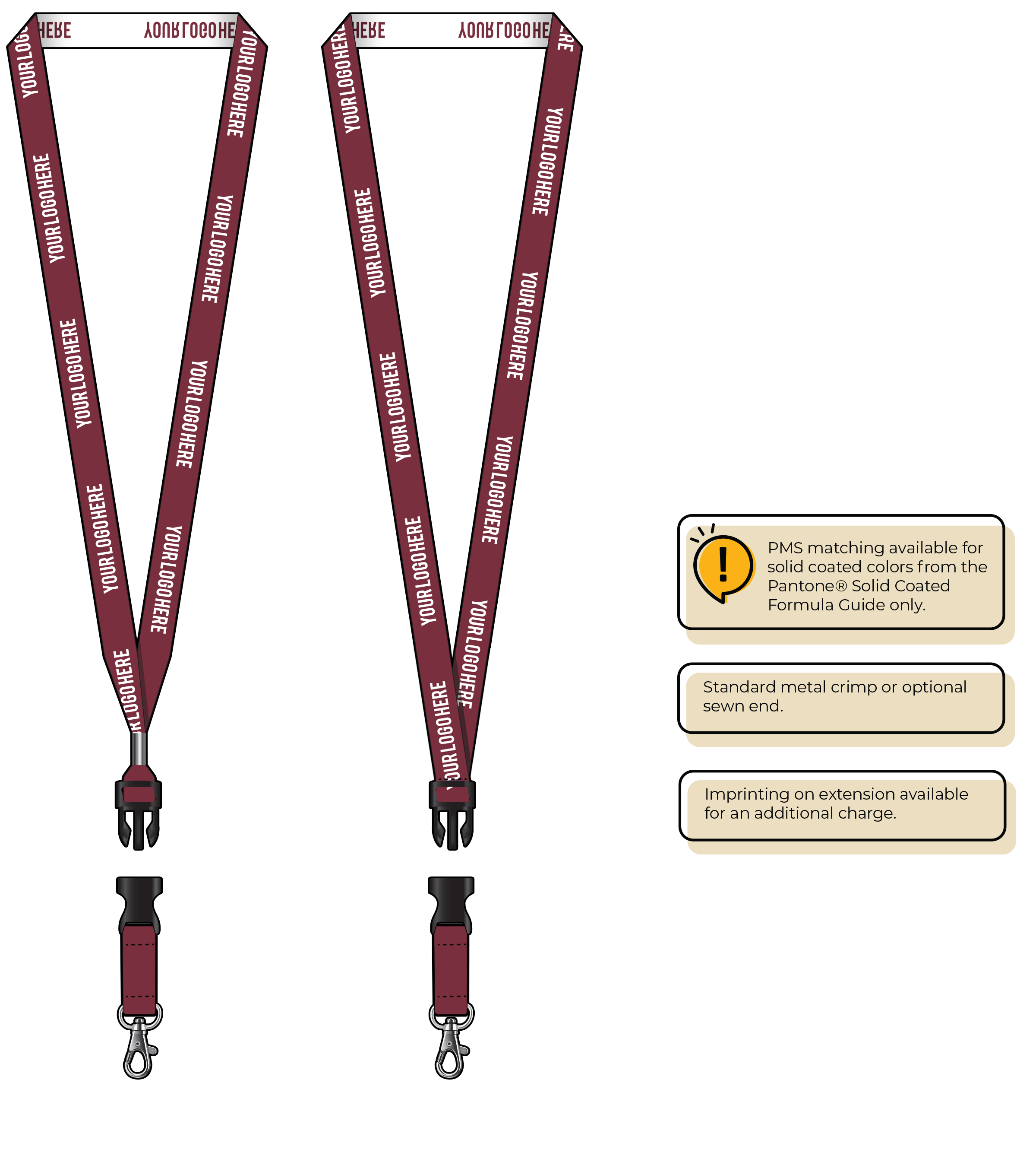 BH0022 | 5/8" Woven Lanyards :: DETACH BUCKLE WITH EXTENSION