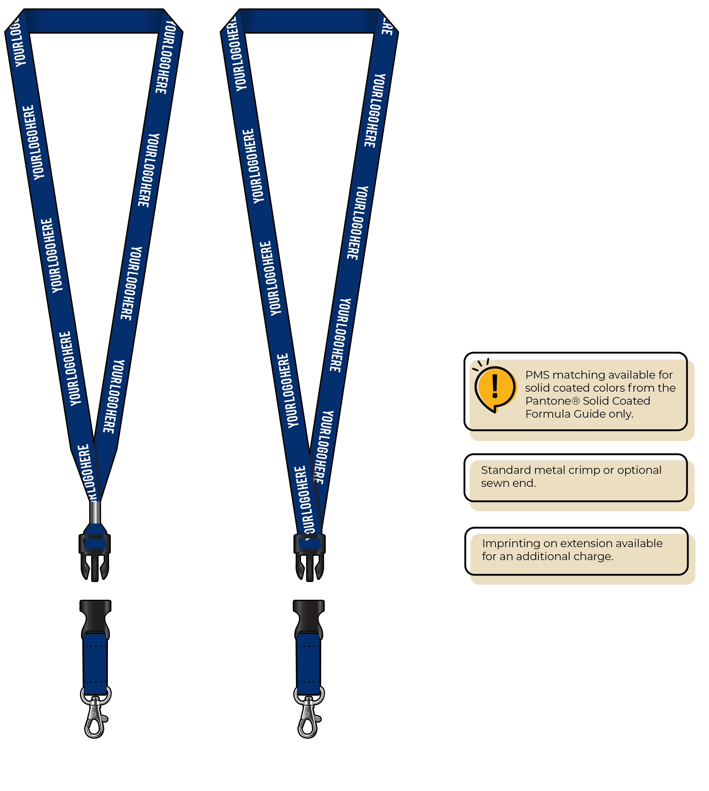 BH0012 | 5/8" MicroWeave Silkscreen Lanyards :: DETACH BUCKLE WITH EXTENSION