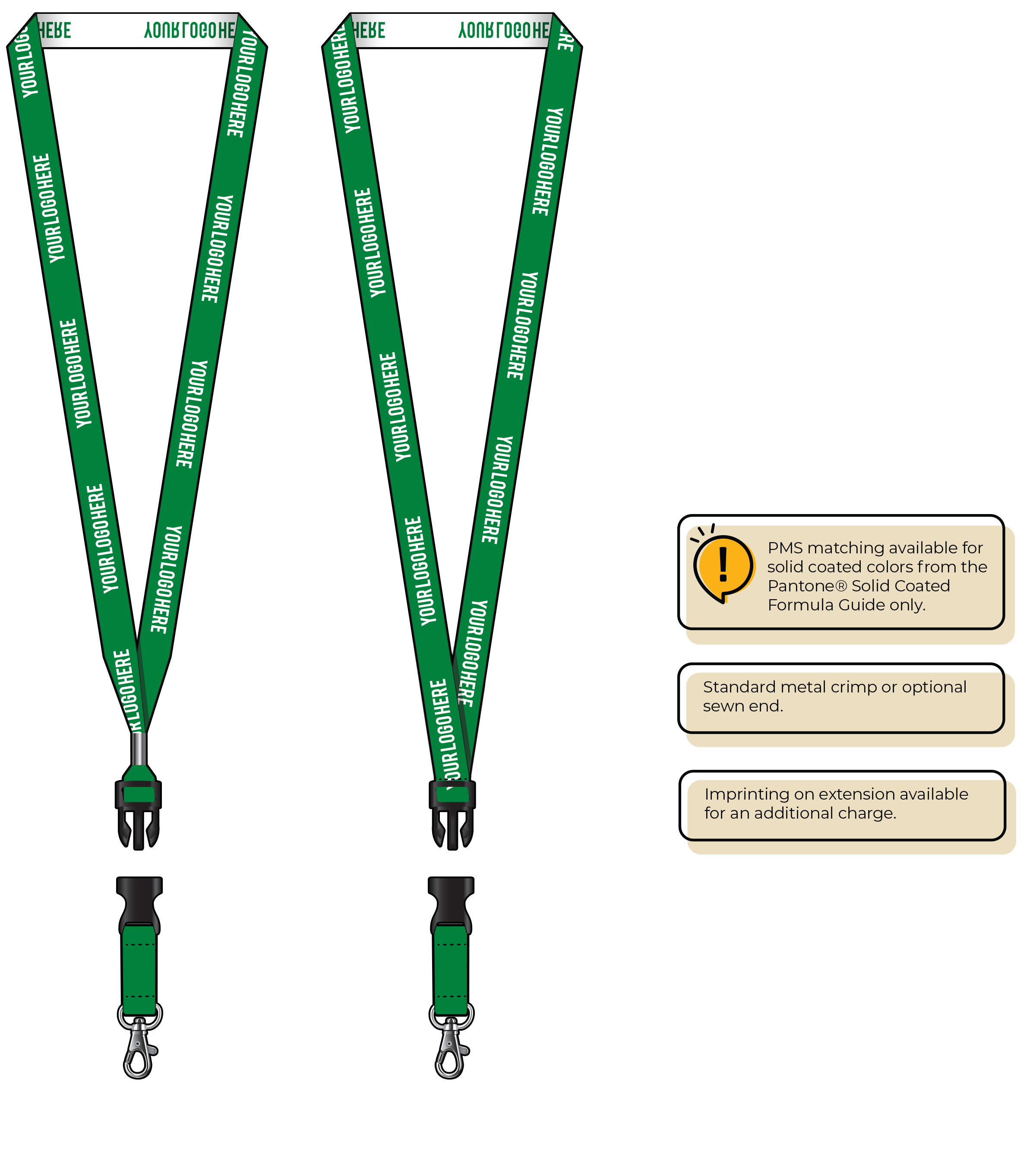 BH0022 | 5/8" Woven Lanyards :: DETACH BUCKLE WITH EXTENSION