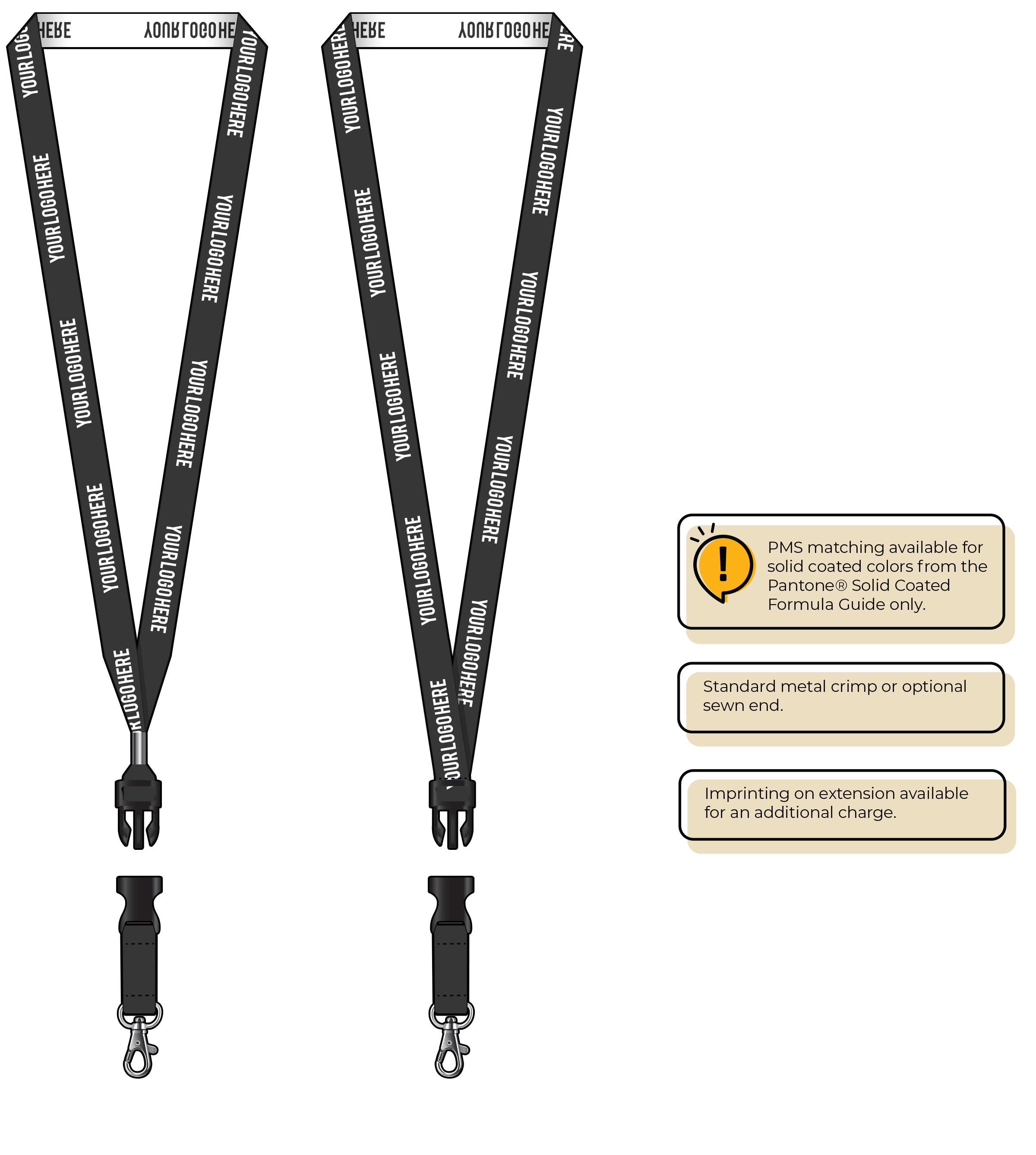 BH0022 | 5/8" Woven Lanyards :: DETACH BUCKLE WITH EXTENSION