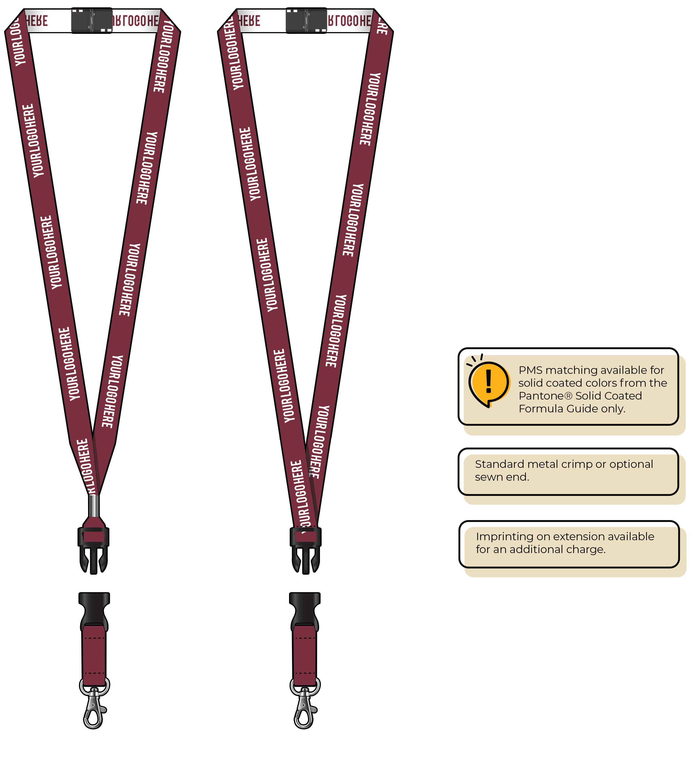 BH0022 | 5/8" Woven Lanyards :: DETACH BUCKLE WITH EXTENSION