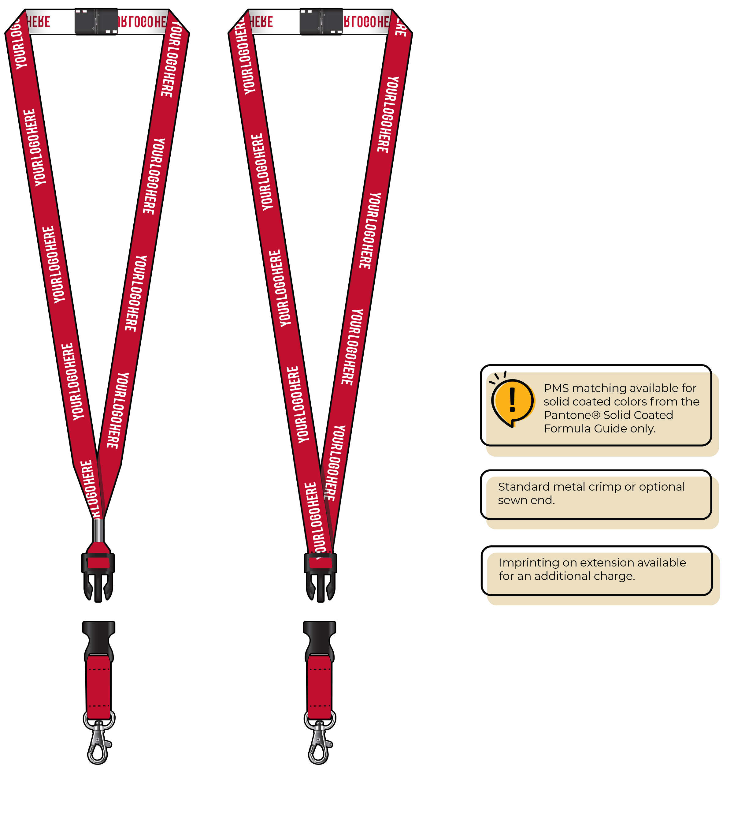 BH0022 | 5/8" Woven Lanyards :: DETACH BUCKLE WITH EXTENSION
